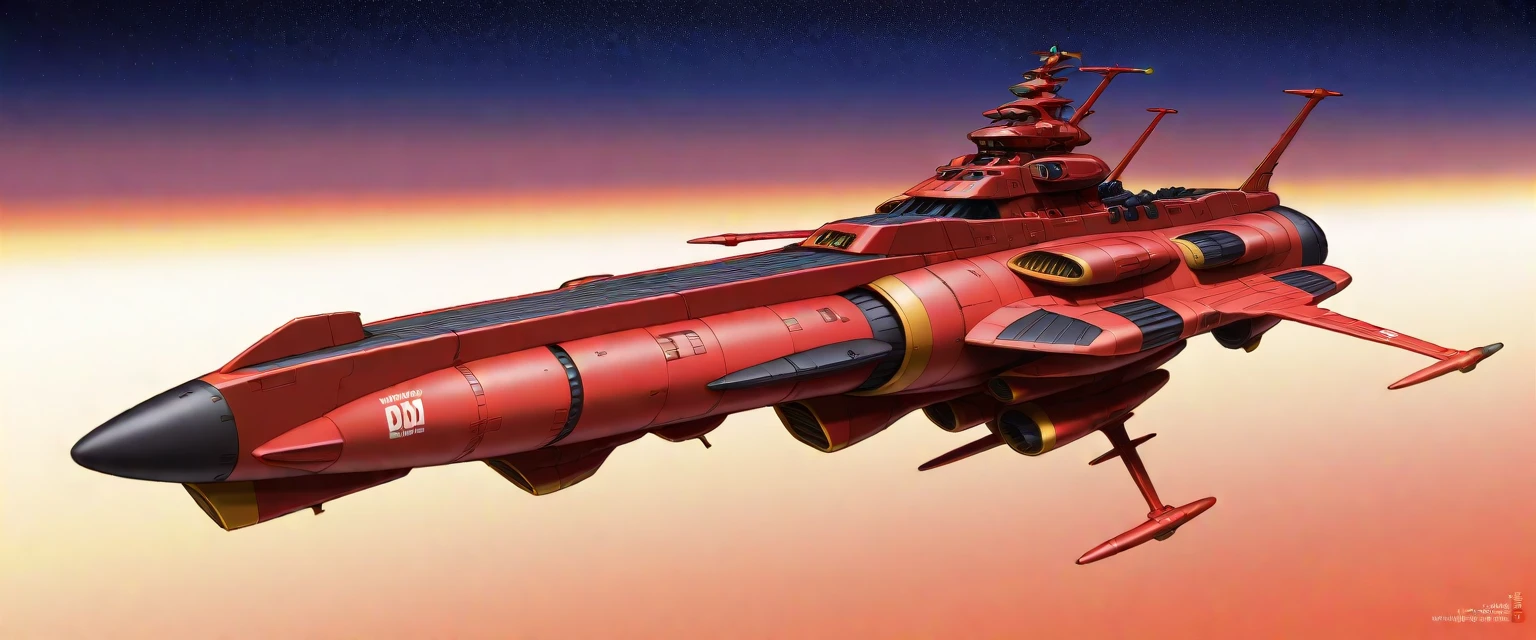 masterpiece, best_quality, very_aesthetic, highres, absurdres, ultra detailed,
starry sky, planet, nebula, battle ship,military vessel,fleet,
<lora:negXL:0.5> <lora:yamato2199_IL:1> yamato2199, no humans, science fiction, spacecraft, vehicle focus, military vehicle, energy cannon, thrusters, machinery, simple background, space, realistic
yoneyama mai,dynamic visul,multiple-tone hair, multiple-tone background, watercolor \(medium\), vivd color,olive theme,maroon theme,warm colors,dream like,