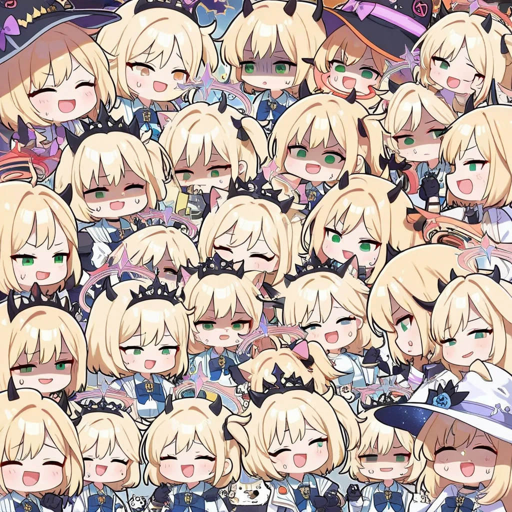chibi party, lots of chibi, many people