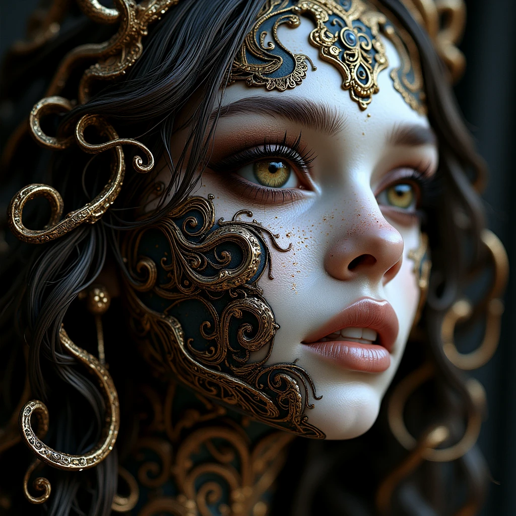 A pretty girl. Filigree metallic skin.
mdsaCE_style