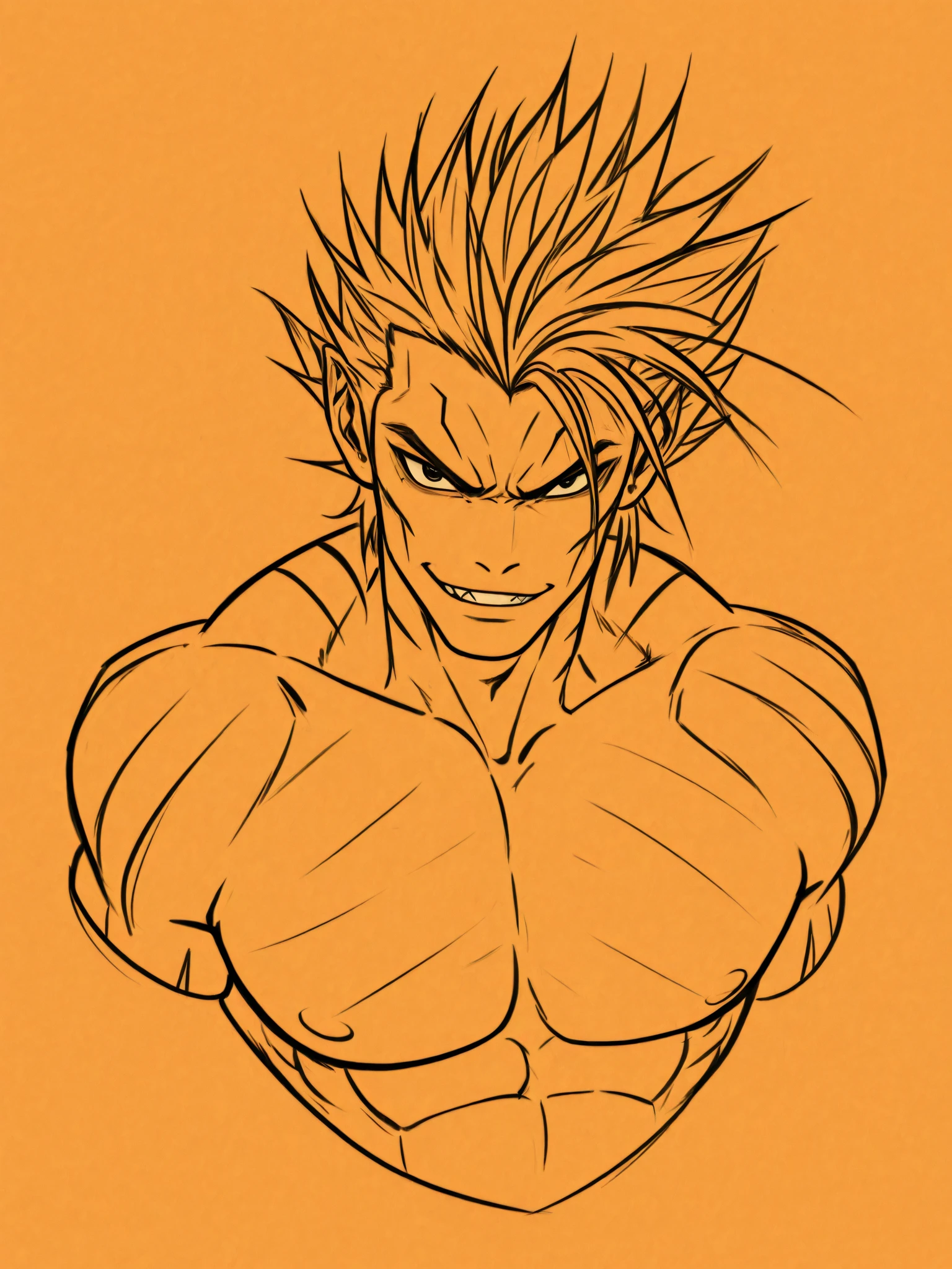 drawing of a man with red hair and a pink mohawk, kentaro miura manga art style, kentaro miura manga style, handsome guy in demon slayer art, pencil and ink manga drawing, ink manga drawing, demon slayer rui fanart, anime style character, highly detailed exquisite fanart, ( ( character concept art ) ), manga style of kentaro miura