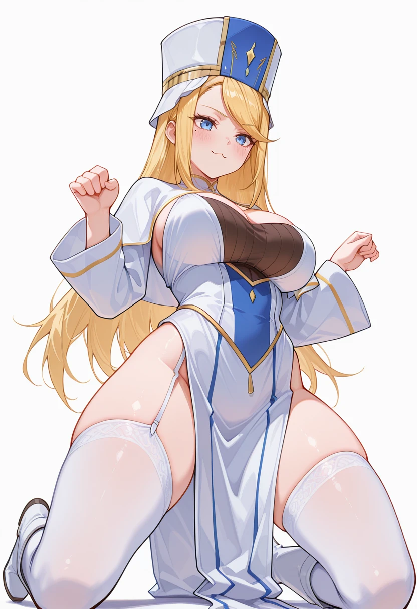 (Highestquality), (masterpiece), (Day),Simple white background,
Upright and motionless posture,
army, army uniform,
blonde,bangs,blue eye,Very long hair,head band,Twin Drill,
1 girl, 20 years,young woman,beautiful Finger,beautiful long legs,beautiful body,beautiful Nose,beautiful character design, perfect eye, perfect face,expressive eye,Perfect balance,
View Audience,(Focus on her face),Mouth closed, (Innocent_big_eye:1.0),Light_笑face,
Official Art,Very detailed CG Unity 8k 壁紙, Perfect lighting,colorful, bright_front_face_Lighting,Glowing Skin, 
(masterpiece:1.0),(Highest_quality:1.0), 超High resolution,4K,Very detailed,
photograph, 8k, High resolution, High resolution, Absurd:1.2, Kodak Portrait 400, Film Grain, Blurred Background, Bokeh:1.2, Lens flare, (Vibrant_color:1.2),プロのphotograph, 
(beautiful,big_chest:1.4), (beautiful_face:1.5),(narrow_Waist),Shot Panties:1.6,No stockings,squatting, spread legs