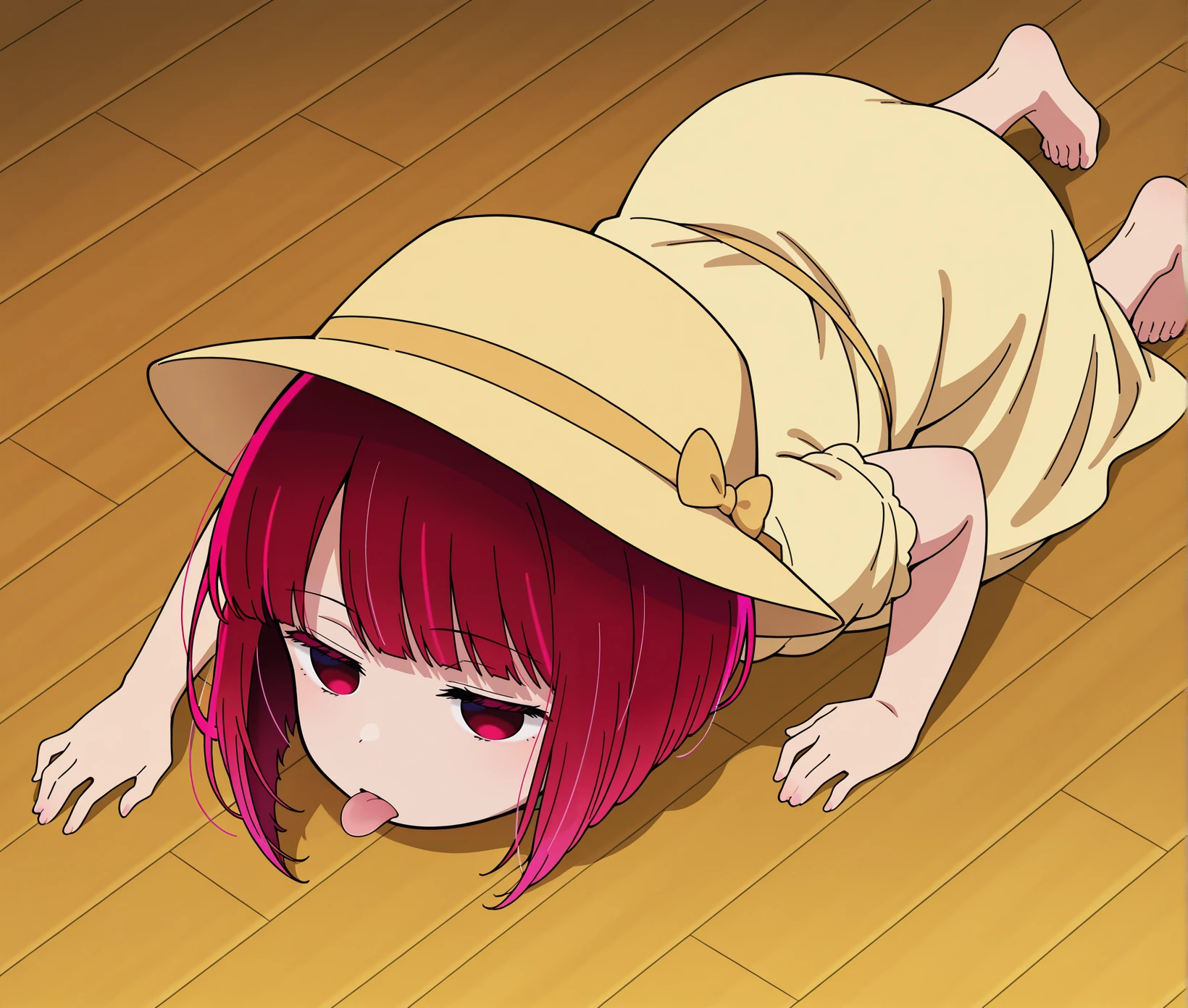 Front pussy view of nico robin naked with her legs behind her head, nami sitting next to her naked rubbing her asshole