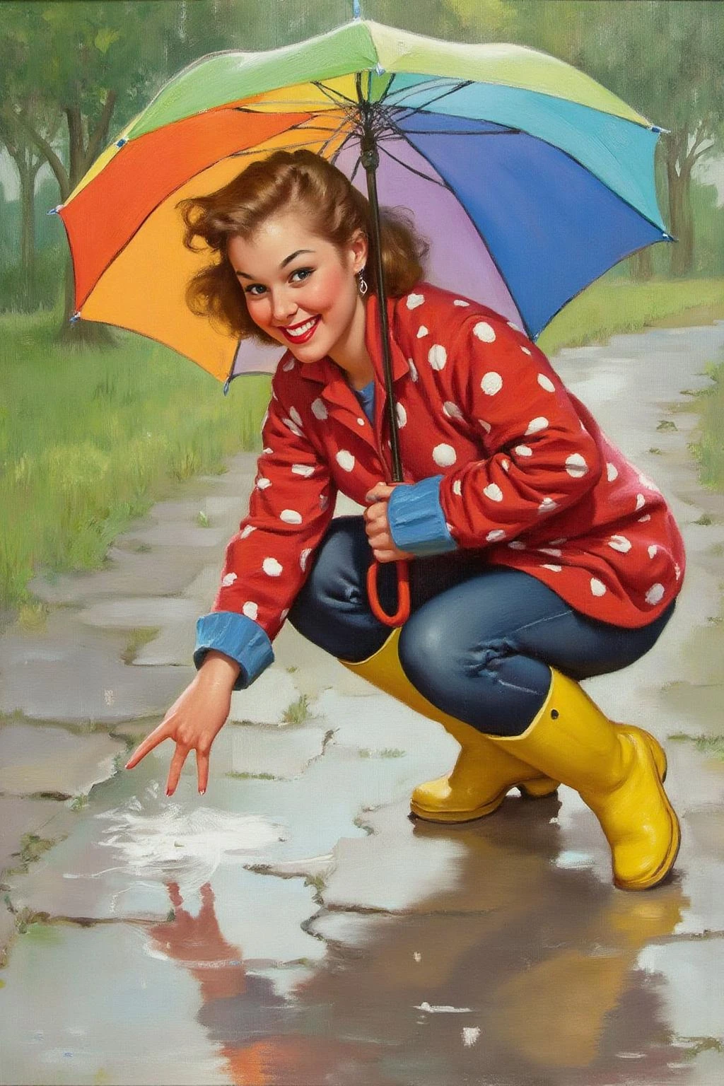 Pouting Beauties: Gil Elvgren Pin-Up Illustration Style ???? Sketch v1.0