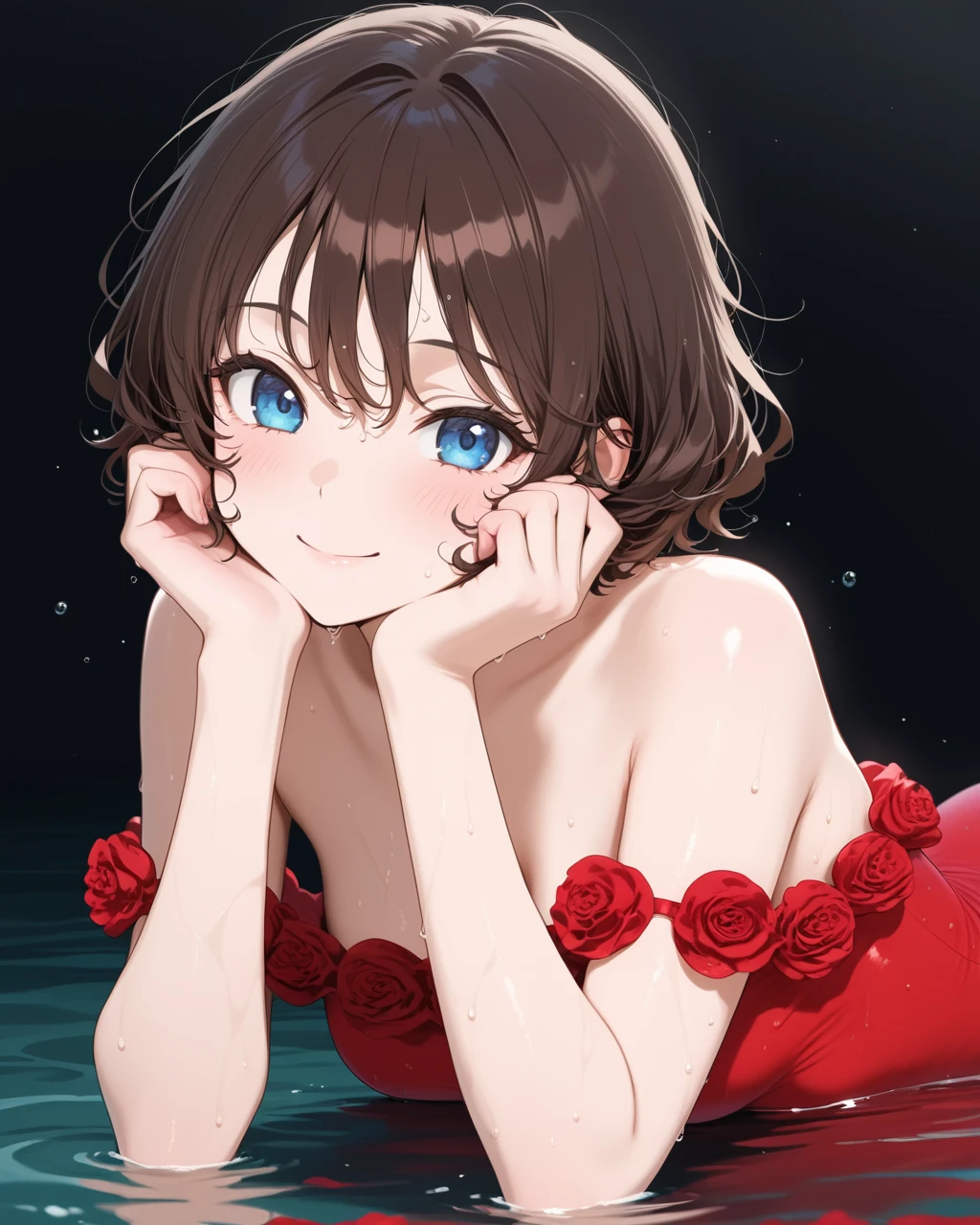 rose embellished off-shoulder one-piece red swimsuit - v1.0 v1.0