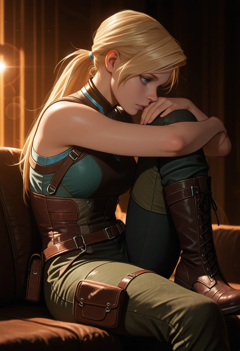 masterpiece, very aesthetic, best quality, absurdres, newest,
<lora:ILMKCassie:1.0>
MKCassie, 1girl, solo, blonde hair, ponytail, blue eyes, long hair, chromatic_colors, discreet lens flare, sitting, dynamic pose, boots, dark theme, knee_up_hugging_leg_pose