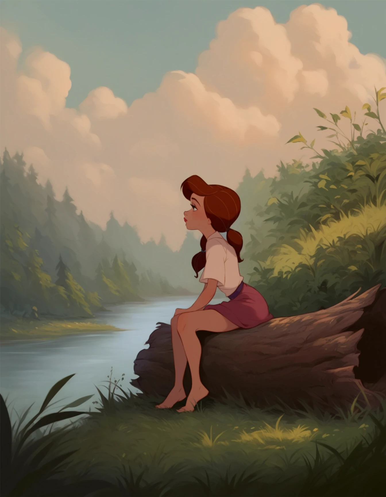 score_9, score_8_up, score_7_up,
Disney Animation,
girl, sitting,river,grass,from_side,long_hair,twintails,log ,
<lora:Disney_Animation_Pony_v1:1> ,