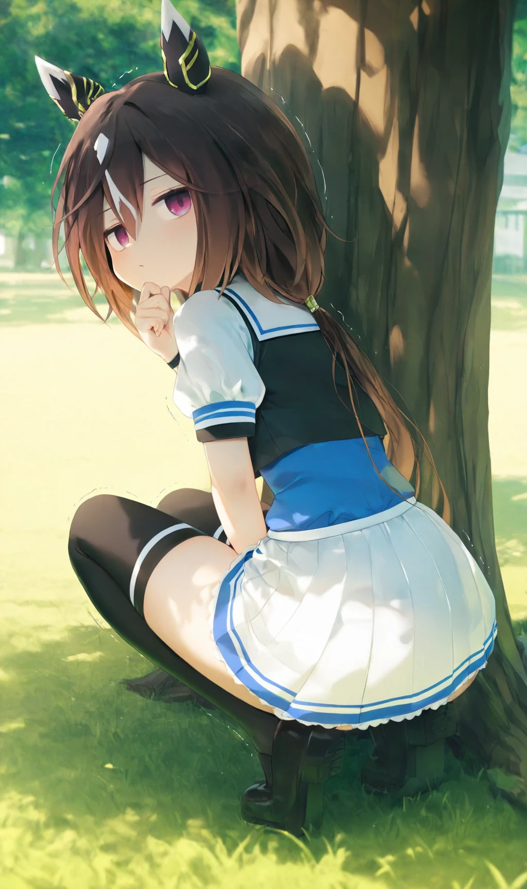 masterpiece, Highest quality, High resolution, Very detailed,(((Fine Motion))), (((On all fours))), (((smile))), Black underwear, Panty shot