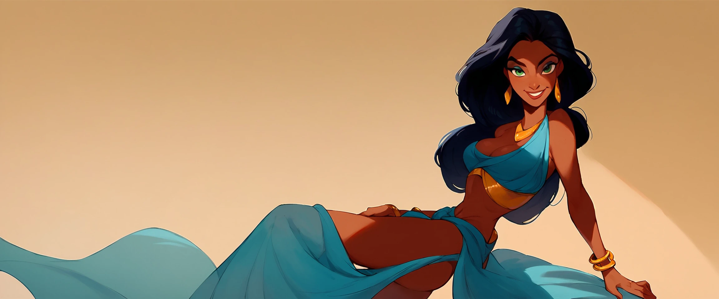 score_9, score_8_up, score_7_up, score_6_up, disney animation,
female, smile, human, solo, hair, looking at viewer, dark skin, jewelry, green eyes, earrings, dark-skinned female, breasts, dancing, arabian clothes, bracelet, very dark skin, medium breasts
<lora:Disney_Animation_Pony_v1:1> ,