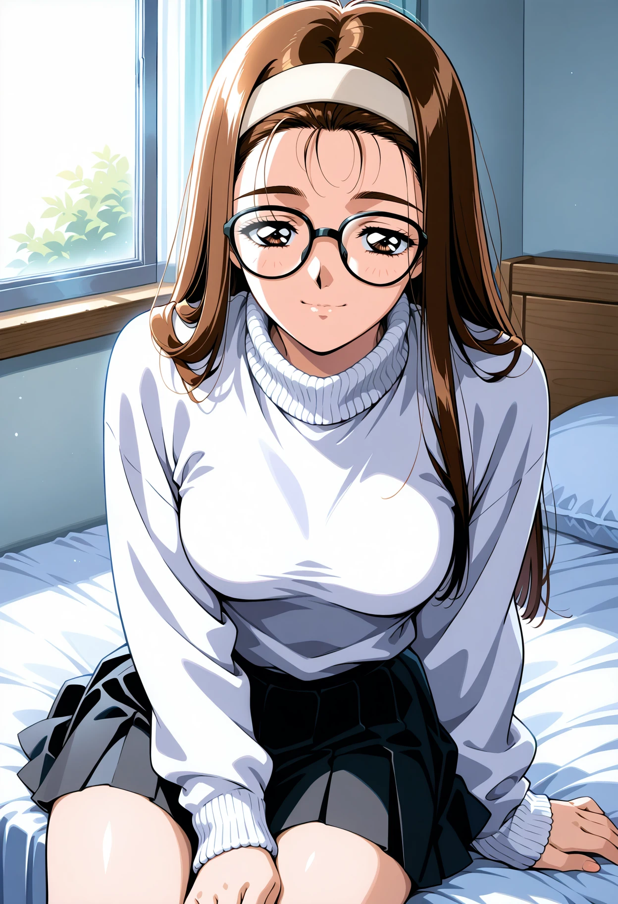 {{masterpiece}},{{best quality}},{{high resolution}},{{caustics}},{{detailed}},
bedroom,,smile,1girl,solo,
<lora:minamiV1:0.6>,minami_makimura,comic_party,naked shirt,white shirt,glasses,large breast,