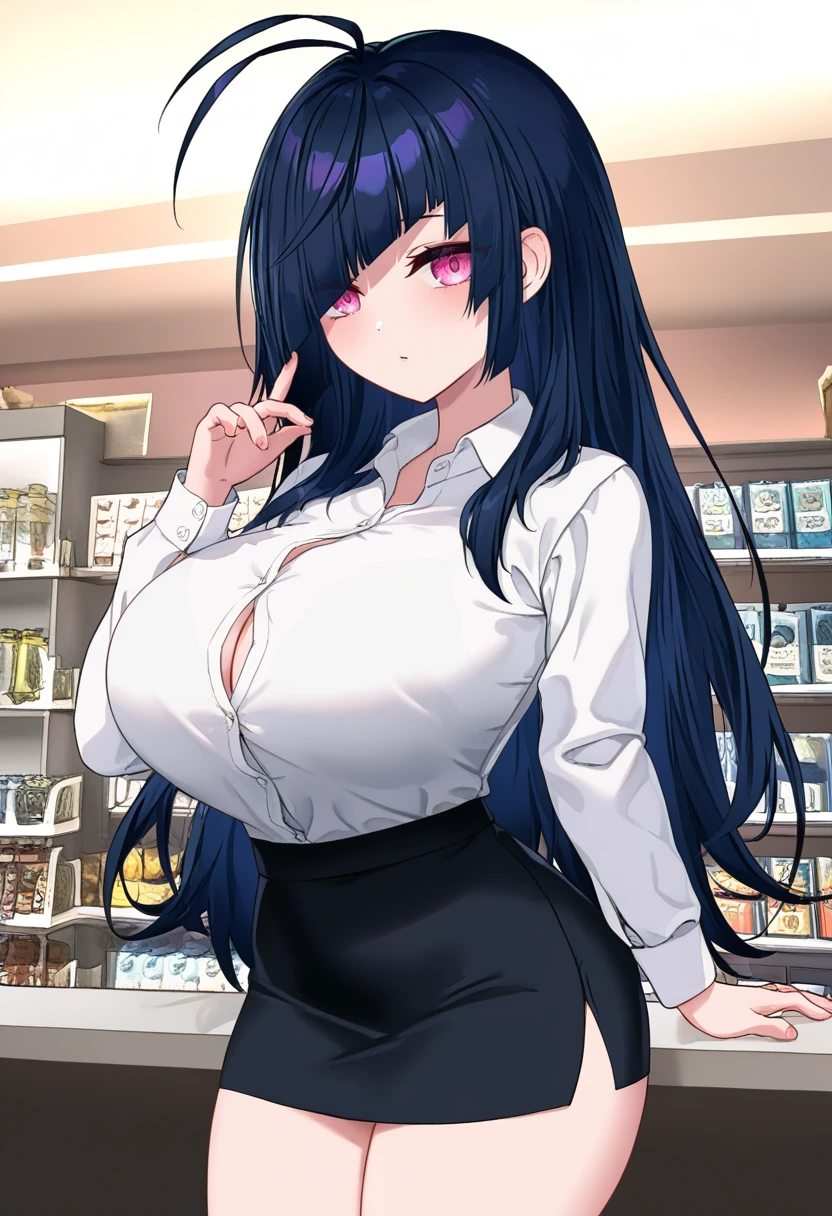 make blackhaired ssbbw fat gothgirl with large in the magic store,