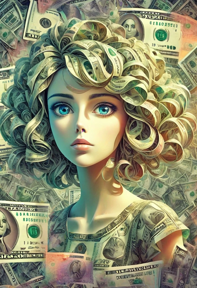 surprising translucent random unexpected inner world of strange dollarnotes dream, incomprehensible unreal, 8k uhd, 35mm photography, cubism, dreamlike colors, visually stunning