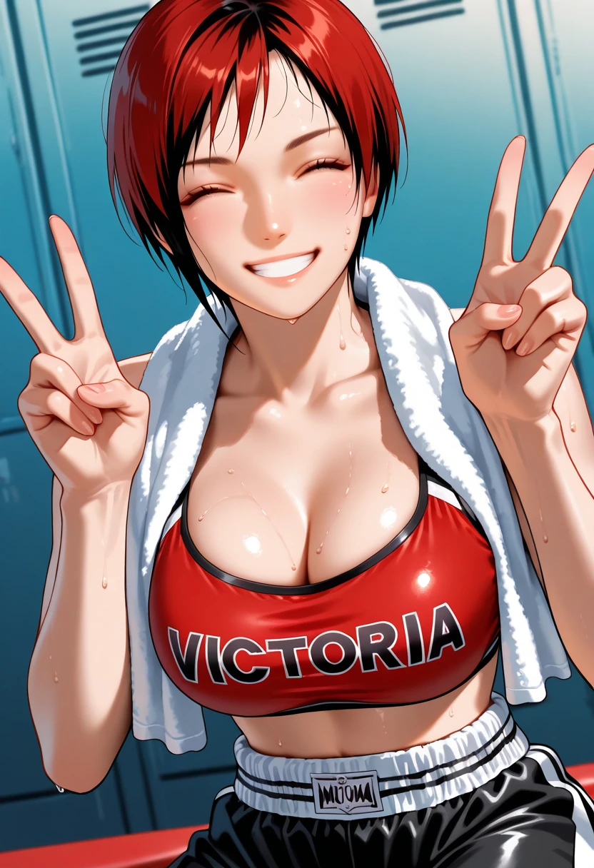 Emphasis on the crotch。Contemptuous eyes and firm expression (Glamorous photo of a dedicated female swimmer,Wearing a red competition swimsuit,Squat with your legs apart), (Strong expression and commitment to excellence:1.2), Inspired by fierce competition,(((milf)))