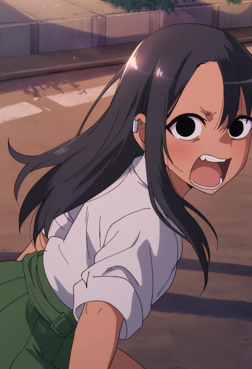 masterpiece, best quality, good quality, very awa, newest, highres, absurdres,outdoors, HayaseNagatoro-DontToyWithMeMissNagatoro,
Hayase Nagatoro \(Don't Toy With Me Miss Nagatoro\), 1girl, solo, long hair, looking at viewer, open mouth, black hair, black eyes, upset
,<lora:Hayase Nagatoro (Don't Toy With Me, Miss Nagatoro) Illustrious v1:0.8>