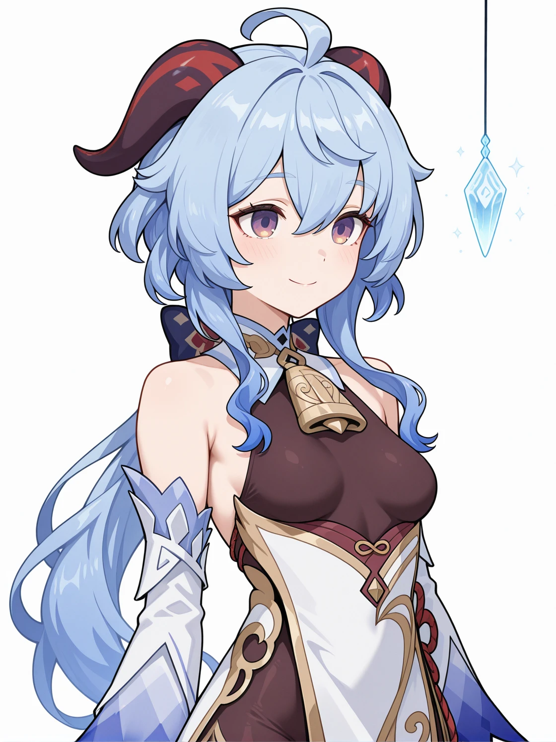 masterpiece, best quality, amazing quality, very aesthetic, absurdres, newest, , 1girl, standing, ganyu \(genshin impact\), upper body, smile, small breasts,
<lora:Crystal_on_string_v2_il:0.7> crystal on string