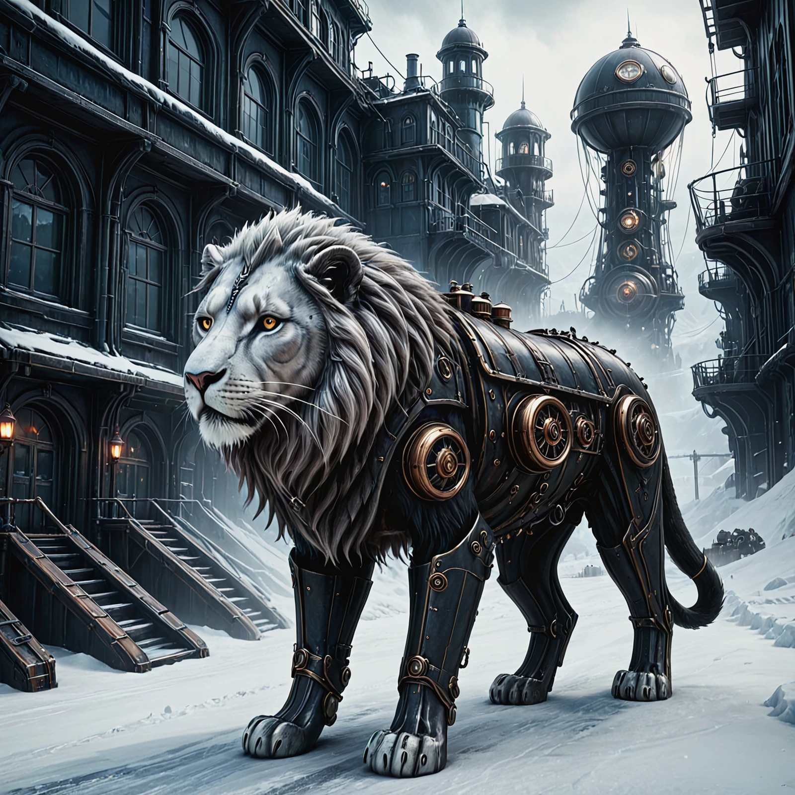 A frostpunk lion.
<lora:Steampunk01_CE_XL_200-OT:0.6> stmpnkCE_style