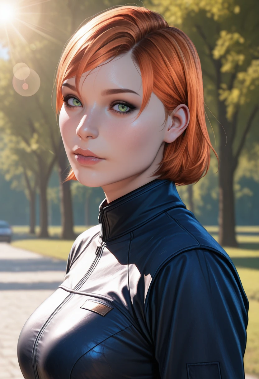masterpiece, very aesthetic, best quality, absurdres, newest, solo,
<lora:ILMEFShepard:1>
MEFShepard, 1girl, orange hair, short hair, green eyes, looking at viewer, blurry background, sunlight, lens flare, realistic, depth of field, outdoors, upper body, day