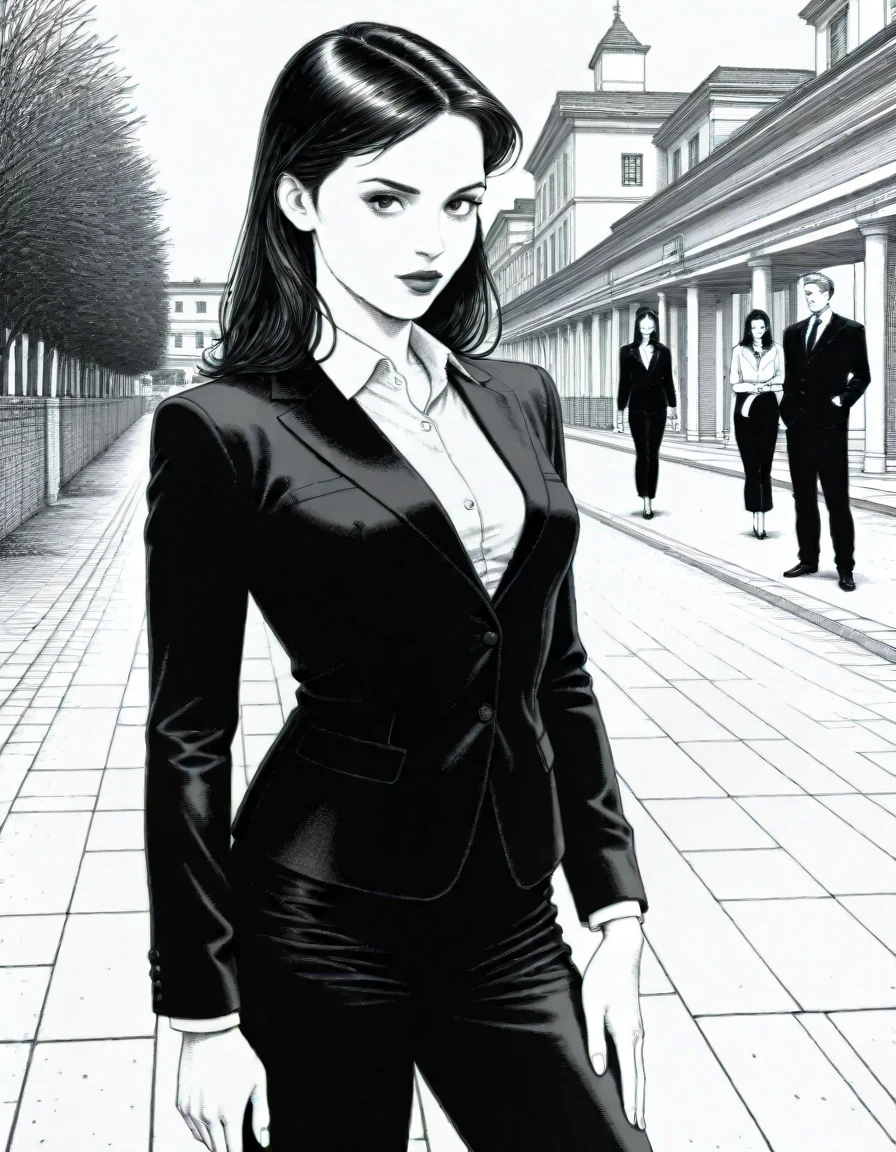 masterpiece, best_quality, very_aesthetic, highres, absurdres, ultra detailed,
<lora:negXL:0.5>
<lora:Erotiqueink_IL:1>
1girl, office lady, suit,
outdoors, public use,
russia
( crosshatching, erotique ink:1.2) greyscale, monochrome, western comics \(style\), lewd,pinup \(style\), retro artstyle, 1950s \(style\),