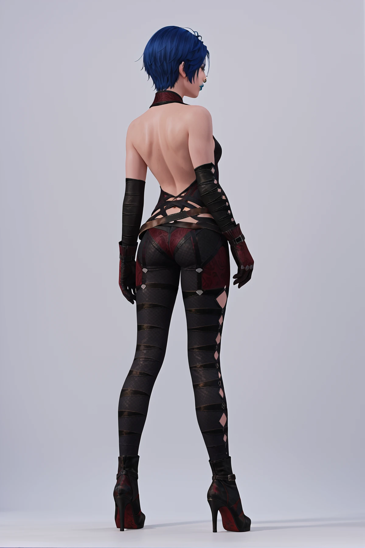 Bare back woman,in a red dress,wearing silk stockings, Has attractive curves, Ida.wang, Red clothes, wearing red cheongsam, Silk fabric,wang爱达'优雅的图案 Best quality at best, 4K, 8K, A high resolution, tmasterpiece:1.2), Flowing skirt, high-heels, ultra - detailed, (actual, realistically, realistically:1.37), Ida.wang, art style embryo, (actual: 1.2), (EndlessReality), (tmasterpiece: 1.2), (Best quality at best), (ultra - detailed), (8K, 4K, iintricate), wear lingerie,, wearing gloves.