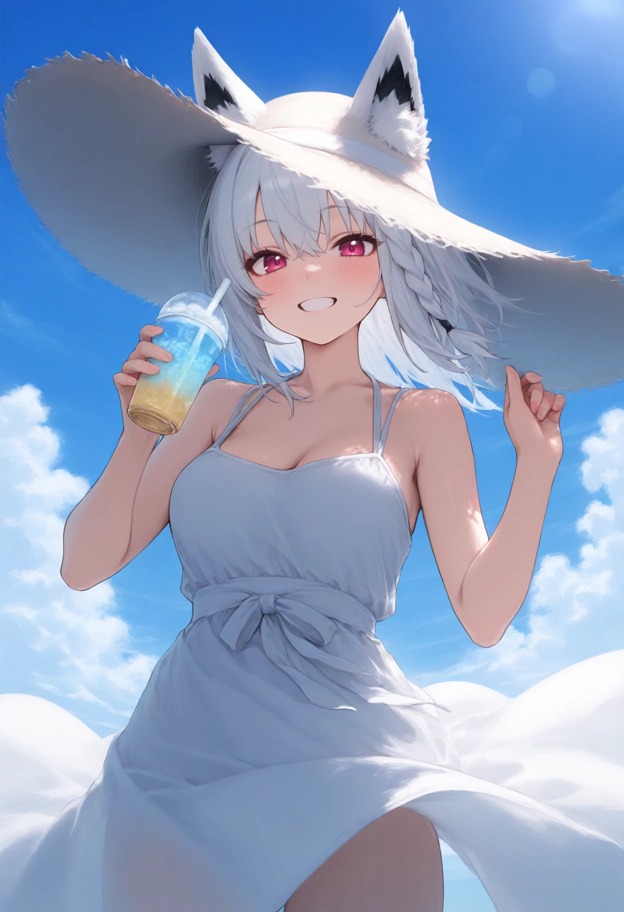 Chica de anime acostada en una cama con una botella de cerveza, Fubuki de One Punch Man, Fubuki, Fubuki con cabello verde rizado, en una playa, Fanart de alta calidad, en la playa, Tendencias en ArtStation Pixiv, Guweiz en Pixiv Artstation, Fanart exquisito altamente detallado, Artgerm extremadamente detallado, Arte Zerochan