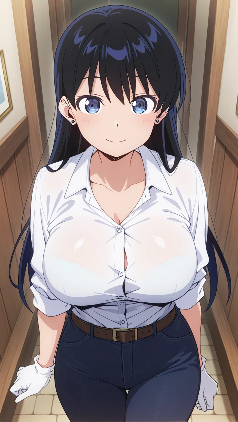((masutepiece, Best Quality, hight resolution, nffsw, Perfect Pixel, depth of fields, 4K, )), 1girl in, Solo, , Beautiful anime girl, Beautiful Art Style, 
very low view angle:1.3, view from below:1.5, sky from below:1.5, living room background, 
Perfect body, happy face:1.5 portrait:1.4, white bathrobe:1.4, unbuttoned bathrobe, show nipples:1.4, undressing:1.4, angry face, lowered eyebrows, :(, 
yukinoshita yukino, large breasts, 

Full face blush, red face, 
straight on:1.3, medium shot