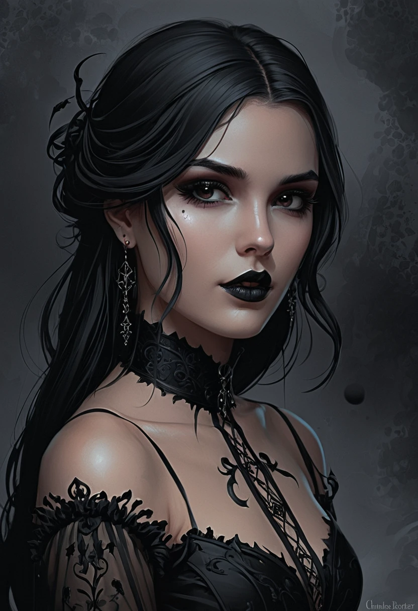 femme vampire avec des dents pointues