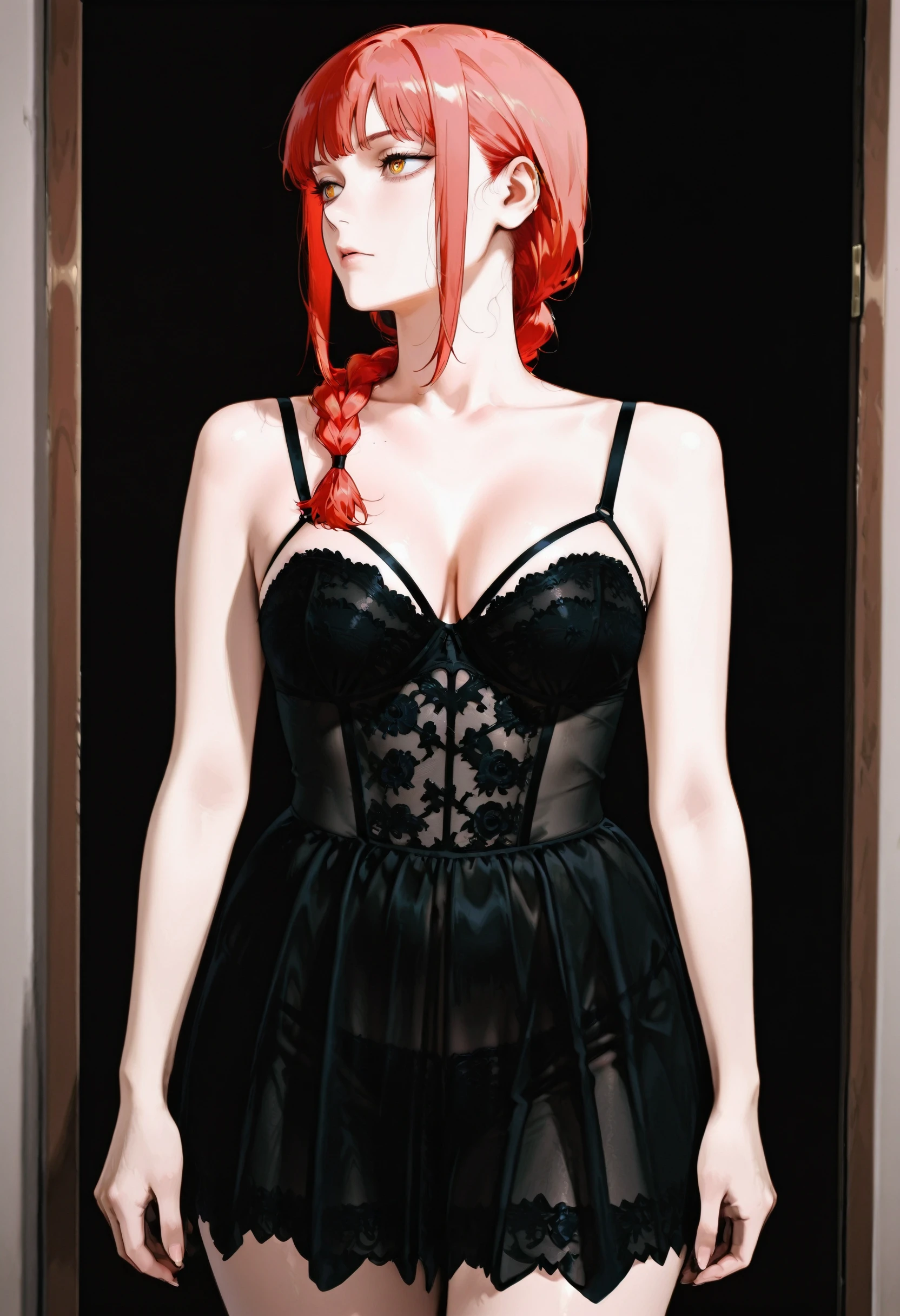 Gothic Lace Slip Dress Illust