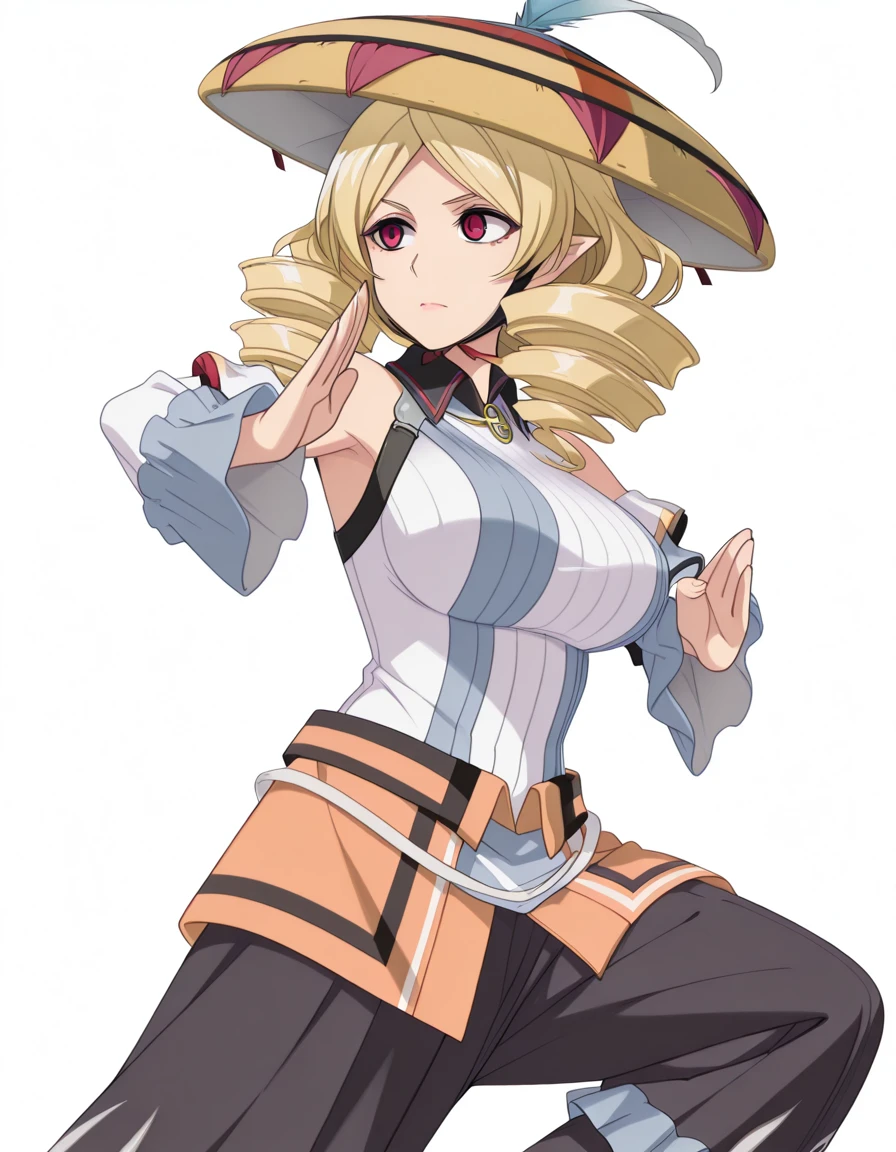 Kaolla , long dress, short pants, big breast, standing smile, german cloths, knight, warior, sword holding, full body