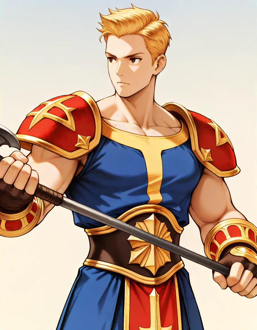 masterpiece, best_quality, very_aesthetci absurdres,
<lora:negXL:0.5> <lora:FFT_IL:1> fft, oil painting \(medium\),
, anime screenshot,
, solo,1boy
upper body, holding weapon, fighting stance,
Dark Knight, muscular build, gold-trimmed priest vestments, fantasy art,
simple background