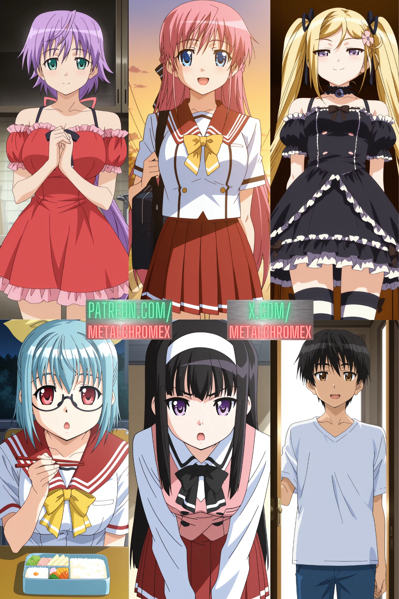 Kanojo x Kanojo x Kanojo - Natsumi Orifushi, Akina Orifushi, Mafuyu Orifushi, Suzuran Himenohara, Midori Byakudan,  Haruomi Shiki V1