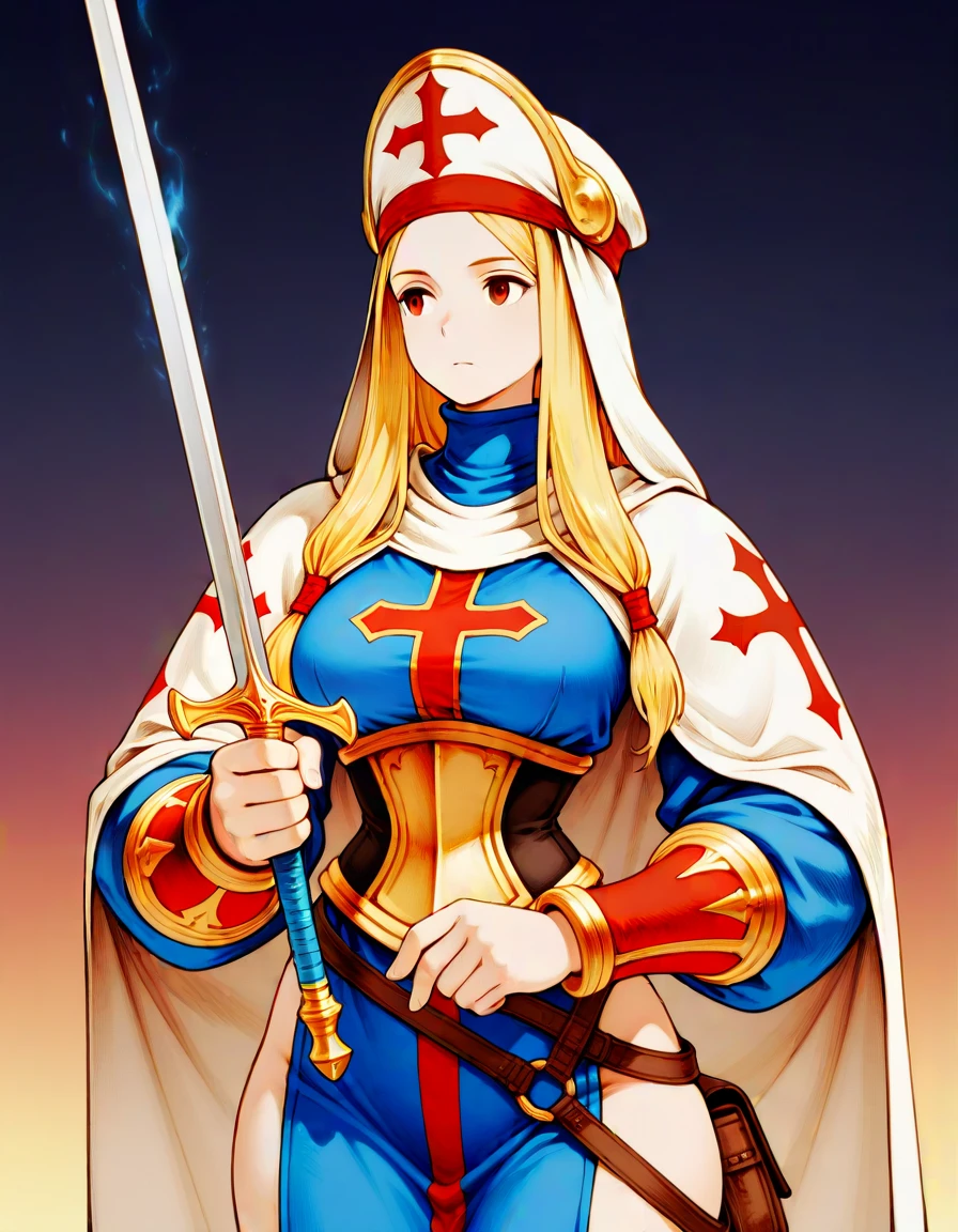 masterpiece, best_quality, very_aesthetci absurdres,
<lora:negXL:0.5> <lora:FFT_IL:1> fft, oil painting \(medium\), watercolor \(medium\), , , solo,1boy,upper body, holding weapon, curvy ,Cleric, mysterious aura, glowing enchanted armor, fantasy art, gradient background,