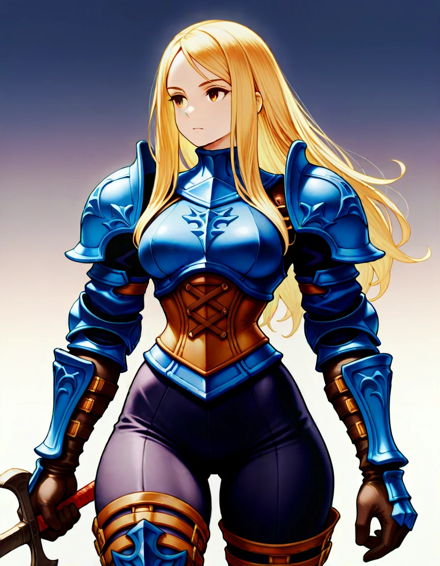 masterpiece, best_quality, very_aesthetci absurdres, 
<lora:negXL:0.5>   <lora:FFT_IL:1> fft, oil painting \(medium\), , , solo,1girl,,portrait,  holding weapon, curvy ,Dark Knight, muscular build, glowing enchanted armor, fantasy art,  gradient background,