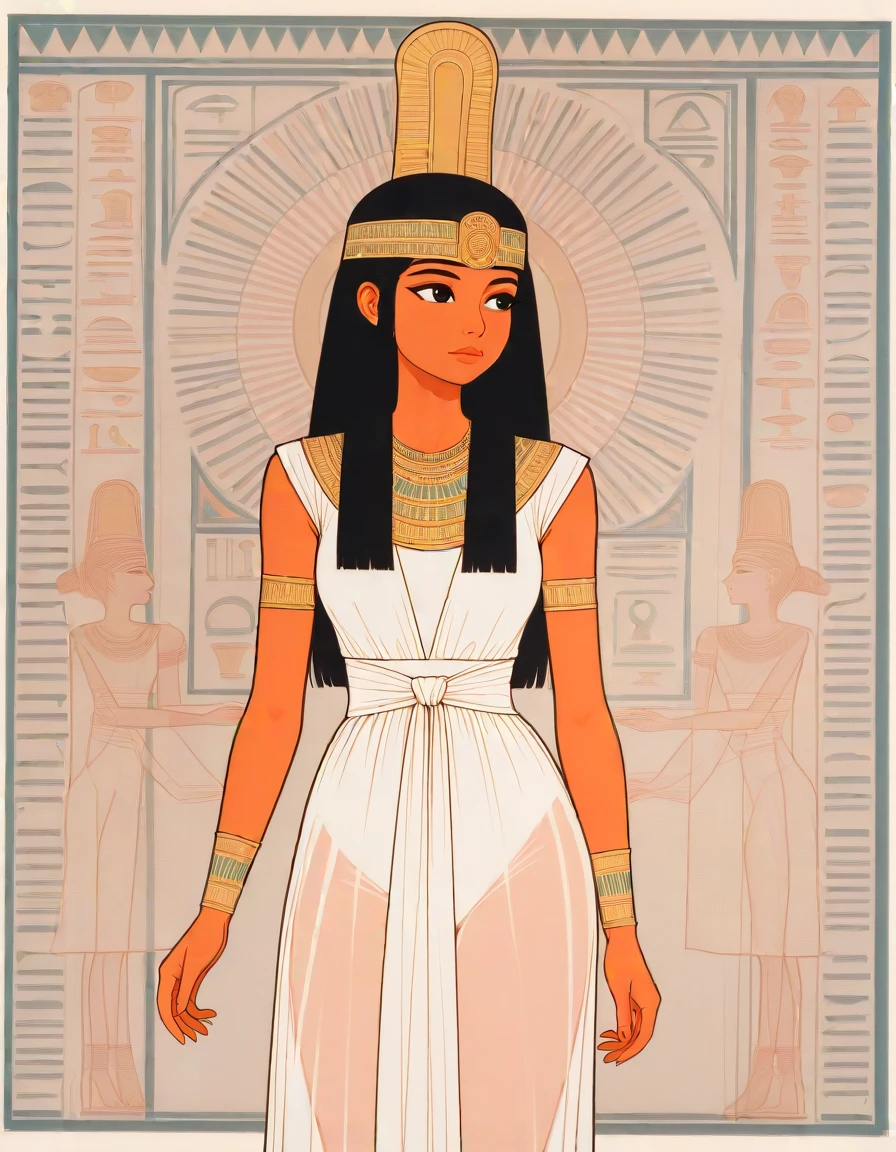 <lora:negXL:0.5> > masterpiece, best_quality, very_aesthetic, highres, absurdres, ultra detailed,
<lora:Egypt_IL:1>egypt, traditional media,mural,high contrast
1girl goddess , dark skin, arm band, ,necklace, see-through clothes, white clothes