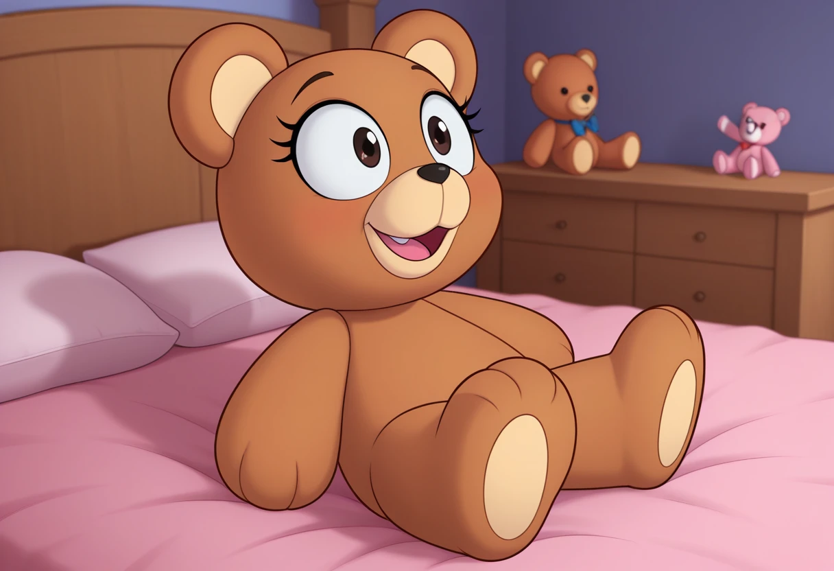 teddy bear,, masterpiece,best quality,amazing quality,very aesthetic,high resolution,ultra-detailed,absurdres,newest,cartoon,toon,