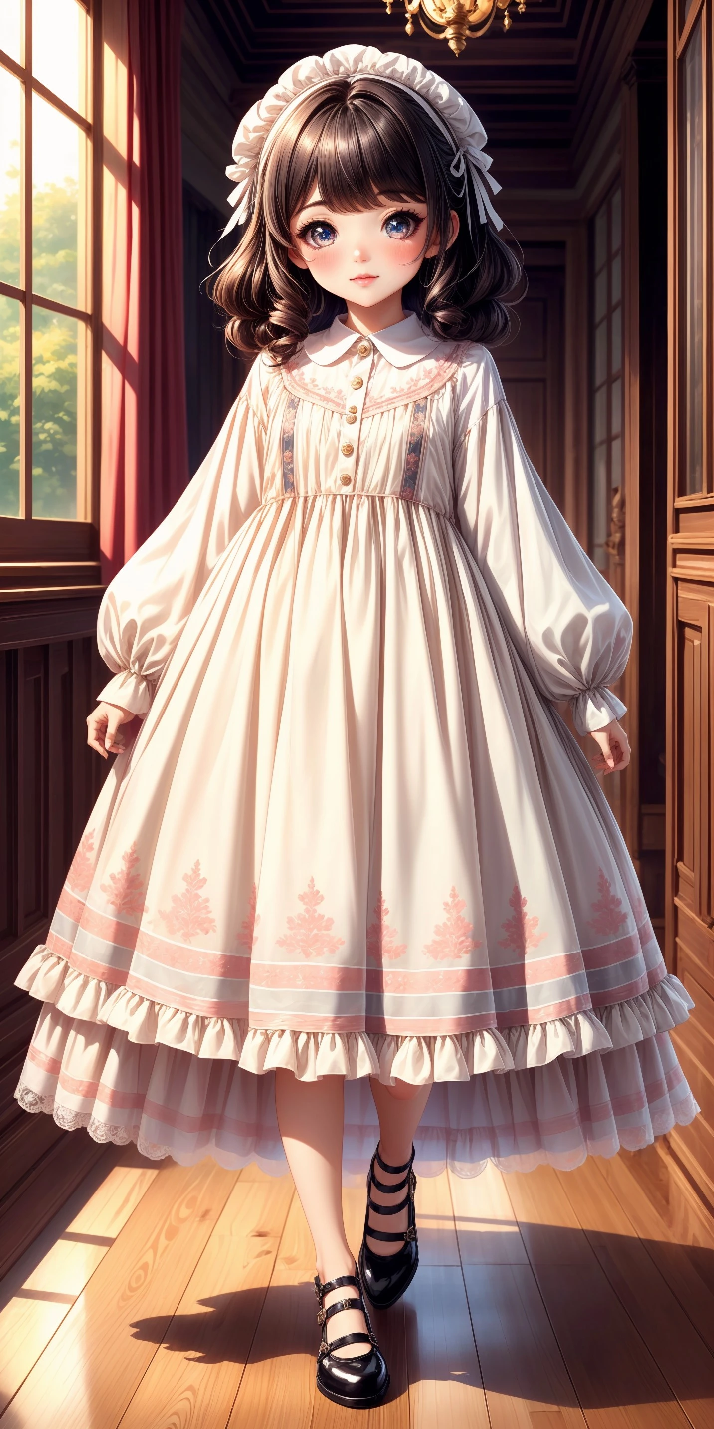 (fullbody) 1girl, big sparkling eyes, blush, full face blushing, gunne sax dress, long collared embroidered gunne sax dress, puffy long sleeves, empire waist, <lora:more_details:0.7>, <lora:scene_:0.5>, <lora:FashionComplexityEnhancerLORAv1:0.4>, <lora:85b3289b-543e-44b7-8dc1-34a8073fda9f:0.6>, <lora:f7d08feb-f21d-42d0-9ef1-a9481867524d:0.3>, <lora:96073874-f082-4683-942e-601cecac5c40:0.3>, <lora:5844635f-c9c3-4f9e-85c4-d0d40f201159:0.3>, <lora:dde4416e-9f24-48d4-a965-d989baea5d73:0.2>, ,