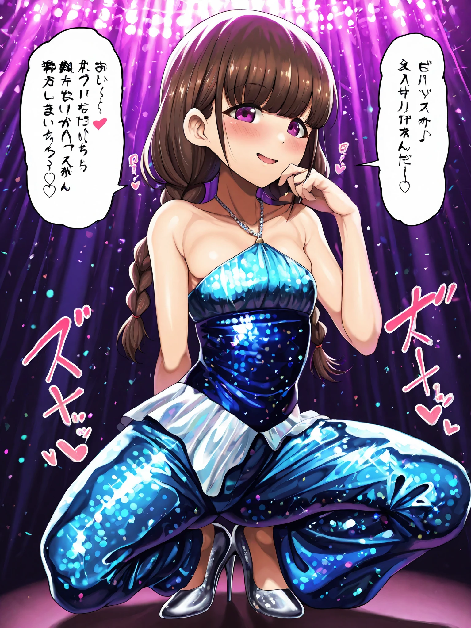 , tt_flat, topless, topless, topless,  little small junior body, Small breasts, Small breasts, Small breasts, amanogawaki, yellow hairband, , long sleeves, bowtie, white skirt, blue thighhighs, mary janes, Cover your crotch with your hands , topless, topless, topless, Small breasts, Small breasts, Small breasts, Nipples are visible through the bra, Nipples are visible through the bra, Nipples are visible through the bra, Large nipples, high quality, high detail, beautiful, 8K, Super detailed,