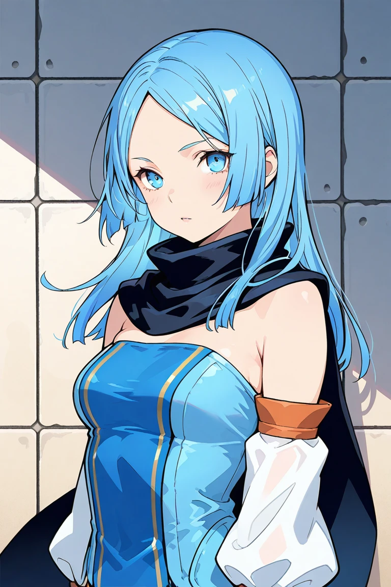 8K, high accuracy, animation, married woman, beautiful, beautiful face, beautiful, bright, highlights in eyes, sexy, super big tits, extra large breasts, nipples, erotic, nude, beautiful line drawing. Light blue skin, light blue nude, black hair color, blue eyes,