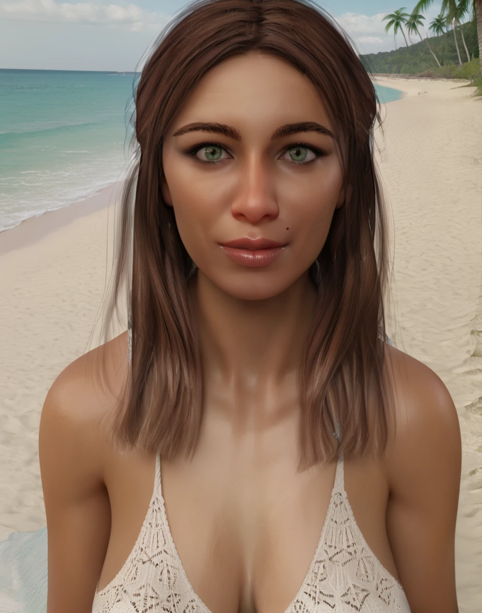 score_9,score_8_up,score_7_up,high quality,detailled,high resolution,masterpiece,(beach, sand, outdoor, ocean, sunny, palm trees),<lora:StS_PonyXL_Detail_Slider_v1.4_iteration_3:2>,<lora:zPDXL3:2>,zPDXL3,<lora:EyesPonyXL:1>,detailed eyes,even eyes,
BREAK
posing,front view, <lora:wendy_wvm:0.8> (Wendy, 1girl, big breasts, green eyes,mole, mole under mouth,long hair,brown hair),