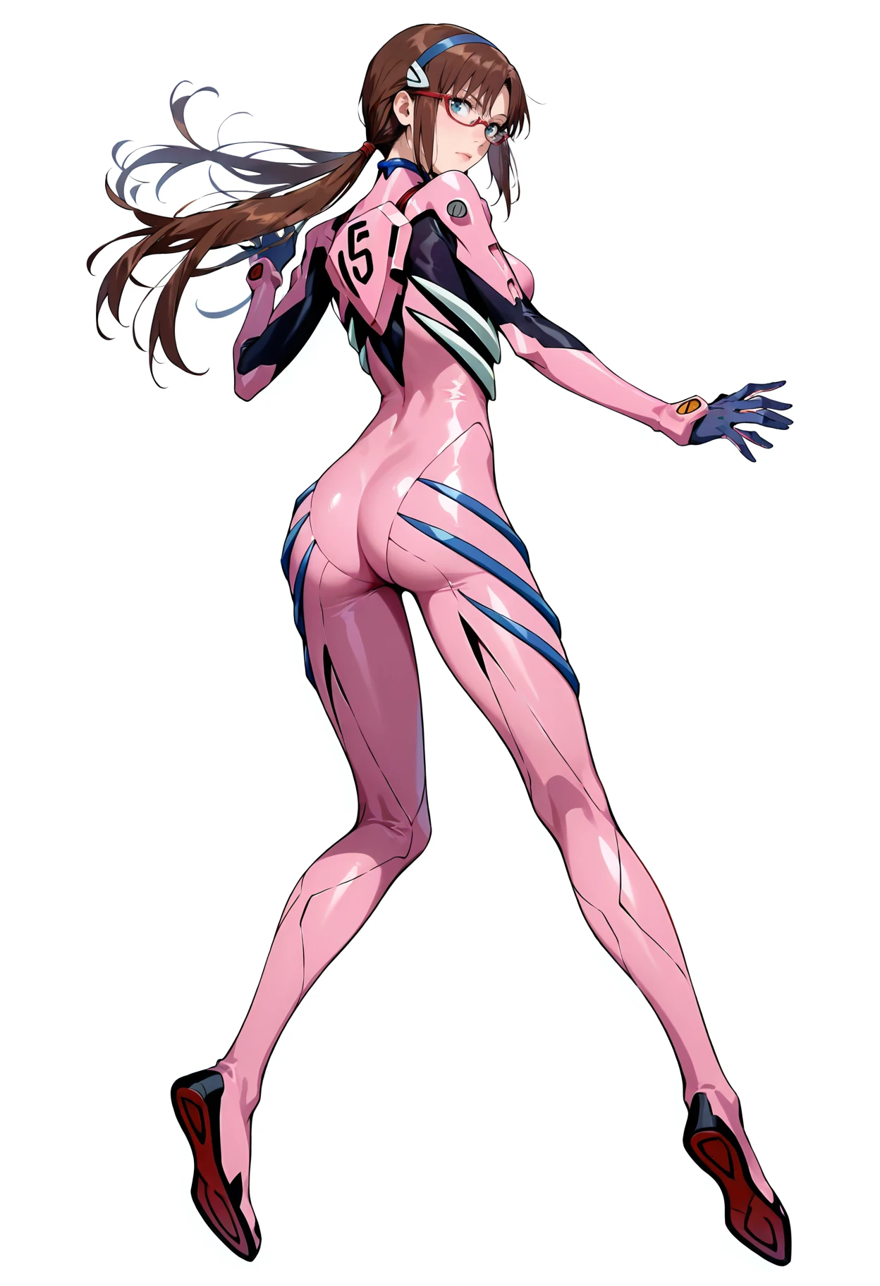 Neck ribbon,Perfect hands, Perfect Fingers,Perfect Anatomy, masterpiece, Highest quality,Anime Style, 16k hdr,One person, Large Breasts,Erect nipples,Blue Hair, Straight Long Hair,Mobile Trace Suit, Shoulder Armor,(Red and blue bodysuit:1.4),Sexy pose, Upper Body, cockpit,From below,Spread your legs,(Emotionless:1.4,Hollow Eyes:1.2),