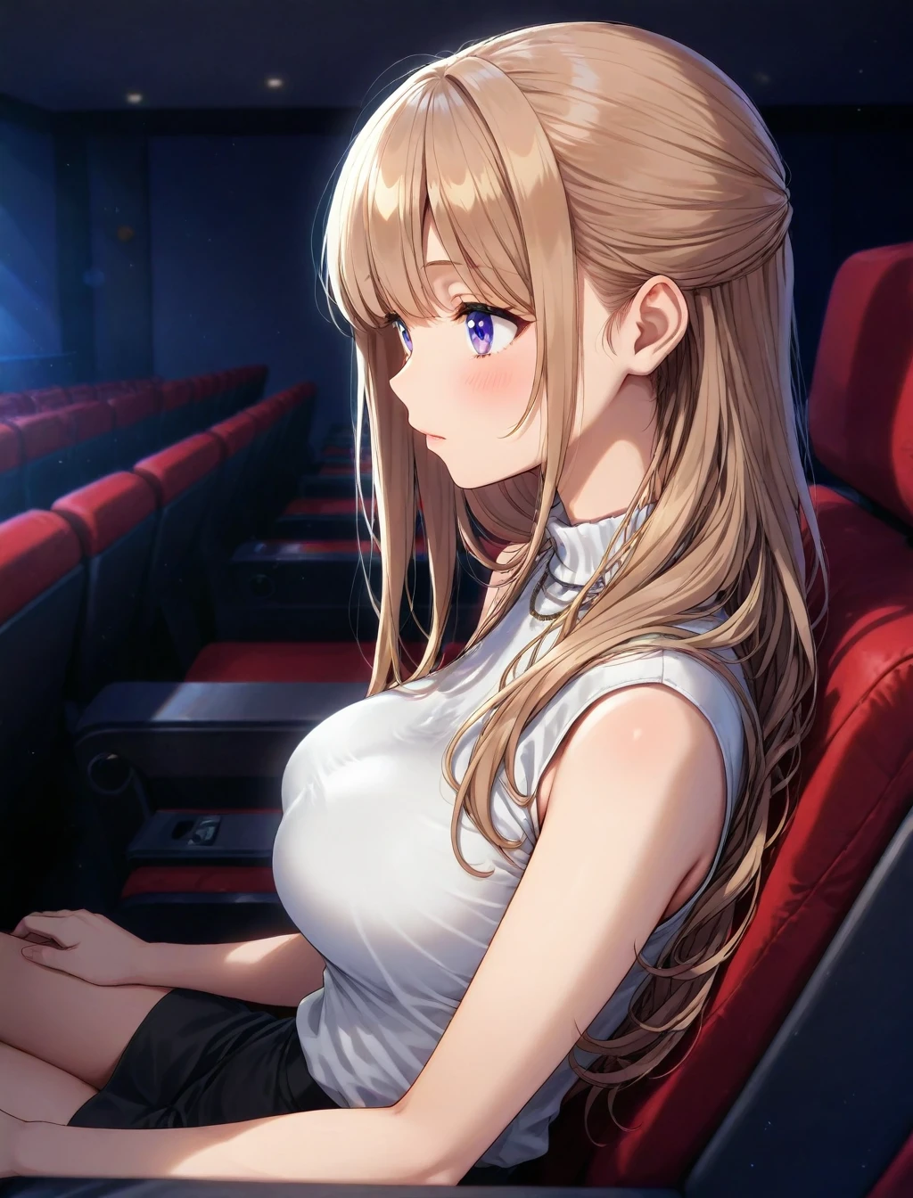 <lora:movie_theater_XL_illustrious-noob_v1:1> movie theater,1girl, from side,, best quality, masterpiece, high quality, highres, absurdres ,<lora:NoobV065sHyperDmd:1>