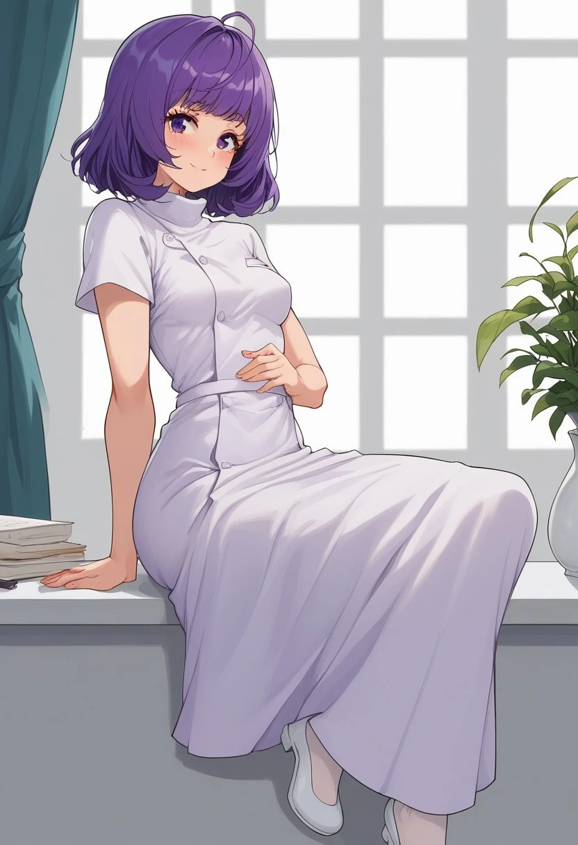 score_9, score_8_up, score_7_up, score_6_up, (1girl ), (solo:1.9 ),
BREAK,
HDA_MasterpieceXL_v.1,perfect hands
BREAK
1girl: <lora:kasumi kominami-v:2>,kasumi kominami ,small hair,((petite, tiny woman)),purple eyes, purple hair,small breasts
,
BREAK
pose sexy,chest up view, doctor's coat,(purple turtleneck sweater),long skirt, sexy nurse, white shoes, white stockings,
BREAK
nursing, stretcher, desk, window, sky, clouds