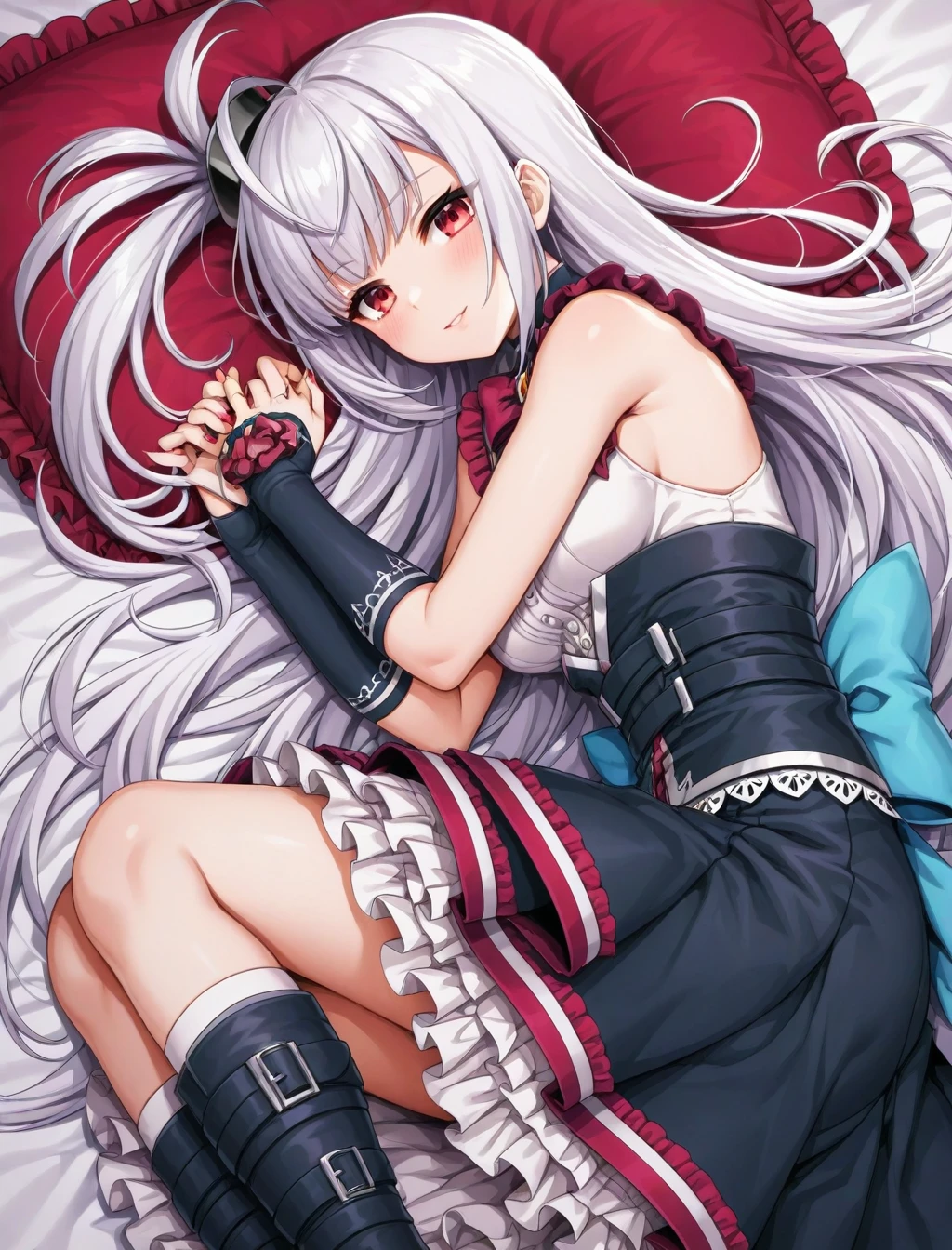 < <lora:ruka_XL_illustrious-noob_v1:1>1girl, ruka \(duel masters play's\), goth fashion, on side,, best quality, masterpiece, high quality, highres, absurdres ,<lora:NoobV065sHyperDmd:1>