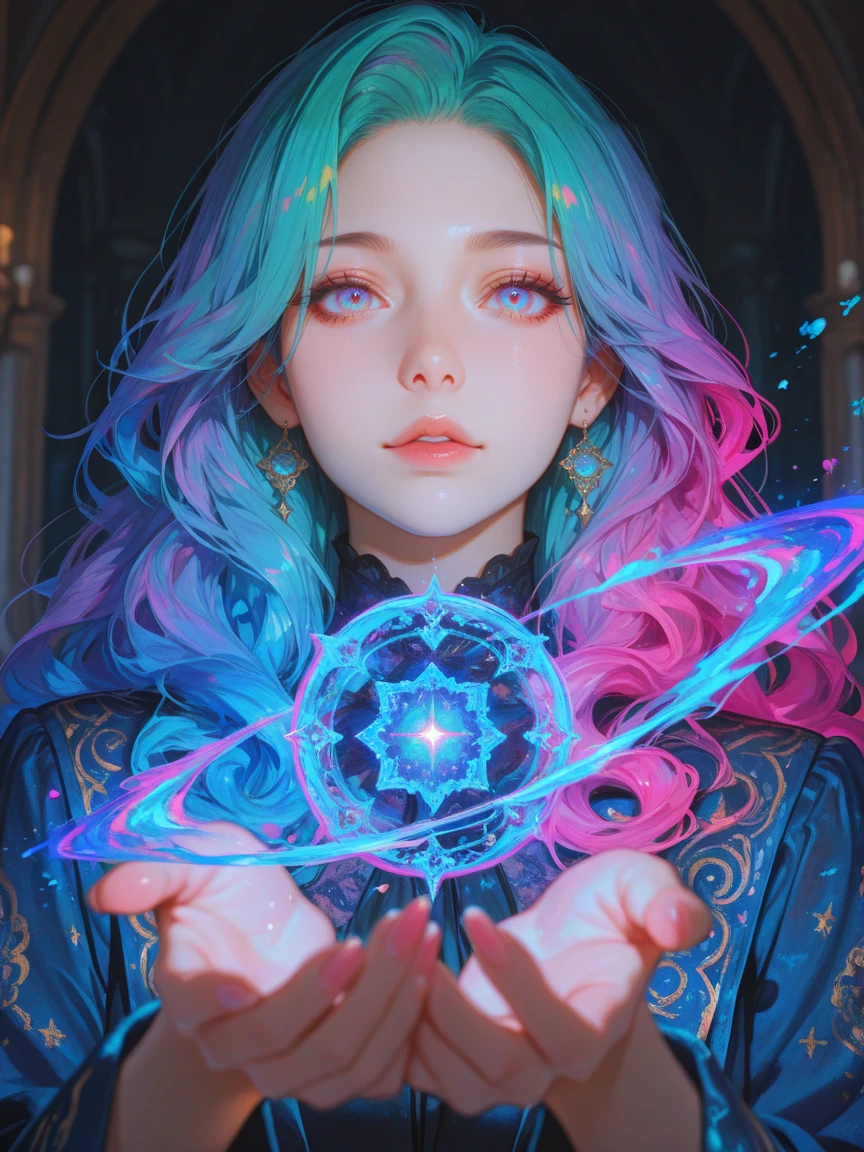 masterpiece, ultra-HD, impressionism, high detail, best quality, very aesthetic, 8k, best quality, sharp focus, depth of field,
hyper realistic, vibrant colors, film grain.
1woman, chanting, magic effect.