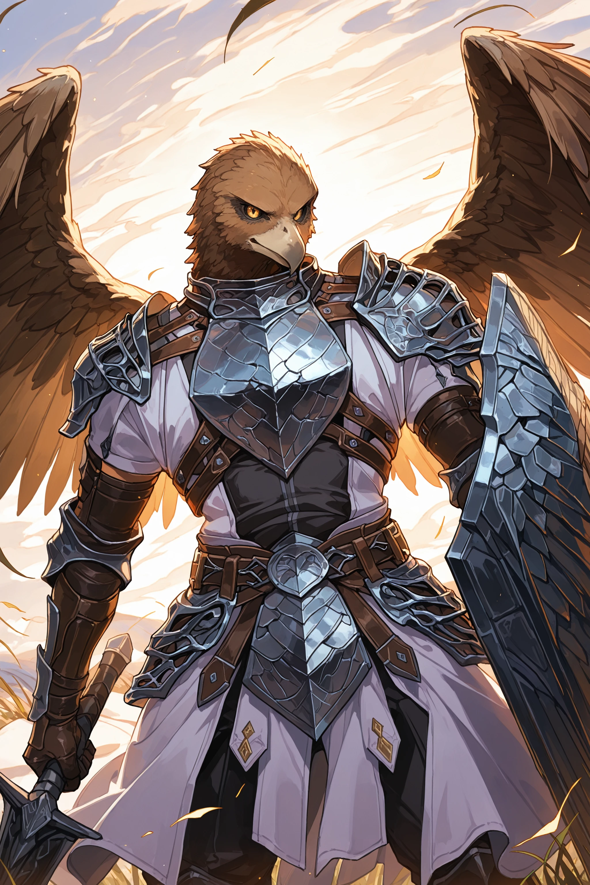 masterpiece, best quality, absurdres,
1boy, guardian, armor, bird boy,
holding shield, feathered wings, wind,
<lora:elden_ring_nightreign_il_1_d16:1>