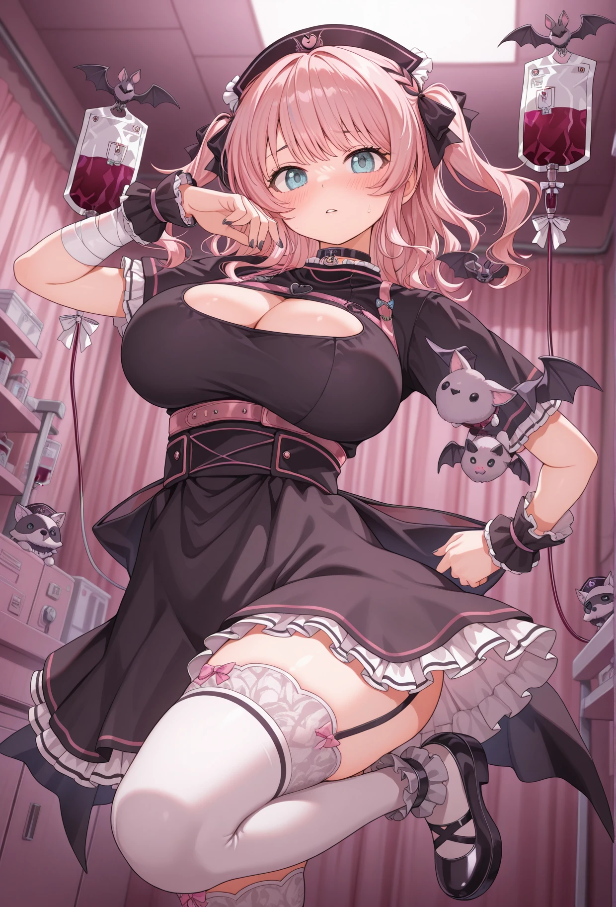 (masterpiece, Highest quality:1.3), (Very detailed:1.2), (hyperRealistic:1.3), (RAW Photos:1.2), High resolution raw color photos, Professional photos, (PhotoRealistic:1.4), (Realistic:1.4), (Pink Hair:1.5), Professional Lighting, Perfect ???????, (Big Breasts:1.3), (blush, Detailed face), (Bright smile:1.5), Trending Hair&Trending Hairカラーをランダムに, Earrings, necklace, bracelet, sexy, ?????? sexy, ランダムでsexyなグラビアポーズ, いろいろなsexyポーズ、Randomly perform various poses、(Beautiful cosplayer in a red gothic lolita dress、Full moon and starry sky、Black rose in hand。Lace headdress on head、She is wearing red boots。: 1.3)、Succubus、devil、It has two red horns on its head.、Has two horns on its head,Big horns