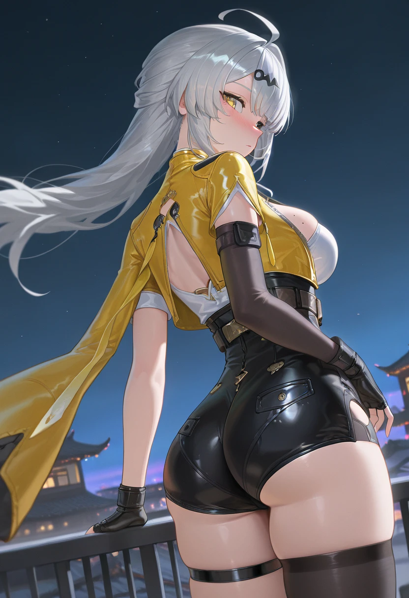 (Realistic) Silver hair Big tits (Purple Eyes) ,(Turn around) (((solo))), Embarrassed, blush, Crop top, skirt (((A girl farts))) Inner thigh butt close-up camera ((speed))
、(Holding on) ((Butt gaze)) ((Loli face)(((Yellow gas leaking from the anus)))(((High quality eyes)) (masterpiece:1.2、Highest quality, Highest quality)、(Highly detailed CG Unity 8k wallpaper、Super detailed、Best Shadow)、(Detailed Background)、(Best lighting、Very delicate and beautiful)、Depth of written boundary