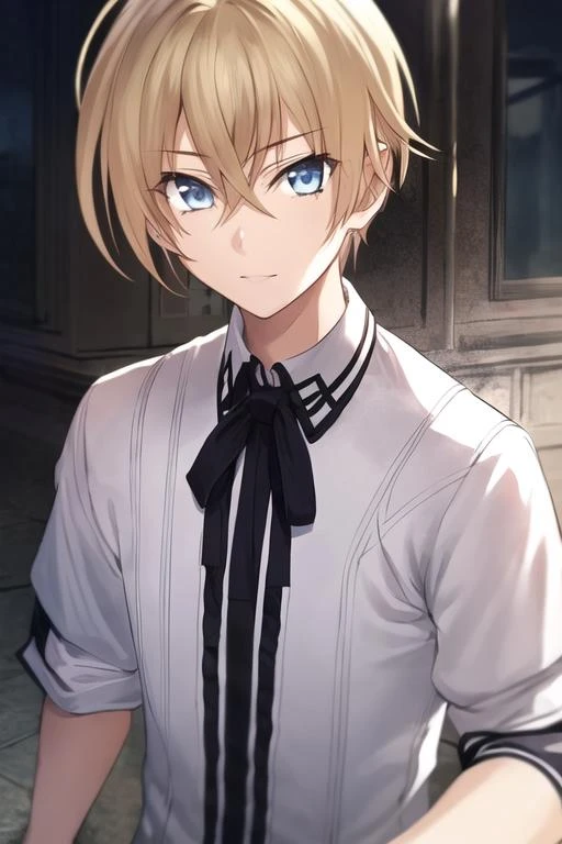 masterpiece, best quality, high quality, 1boy, solo, male focus, looking at viewer, upper body, <lora:yuuto_kiba:0.78>, yuuto_kiba, blonde hair, blue eyes, hair between eyes, ,