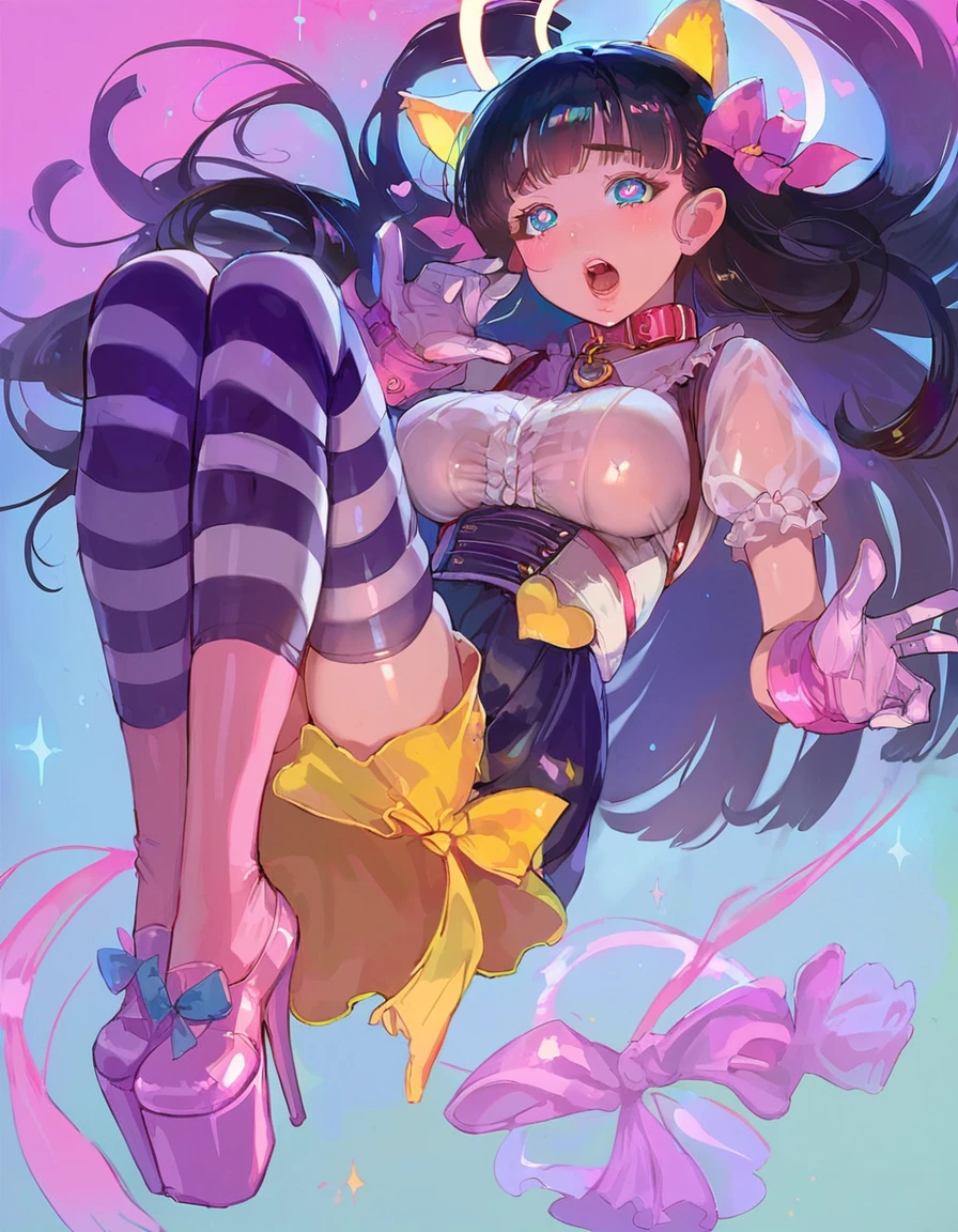 {{{{amazing quality, great quality, high quality, very aesthetic, aesthetic, best quality}}}},
realistic, photo, shadow, Three-dimensional, absurdres, Digital art,
{{{{Magical girl}}}}, beautiful girl, one girl,
black hair, long straight hair, hair, trimmed hair, shiny hair, blunt bangs, short sideburns,
brown eyes, tareme,
{{flat chest}}, {{small breasts}}, {{detailed body}}, slim thighs, thin thighs,
{{Multiple transparent pink slimes leotard}, {leotard peek}}, {{pink sailor collar}}, {{pink elbow_gloves}}, {{red boots}},
ribbon trim, red bow tie, heart brooch, thigh strap, white headband, white circlet, white cloak,
{{both shoulders expose}}, {{covered navel}},
{{magic circle}}, Multiple transparent pink slimes clings to the girl's chest, Multiple transparent pink slimes clings to the girl's crotch, Transparent pink slime covers the girl's breasts, Transparent pink slime covers the girl's crotch, Multiple transparent pink slimes caresses a girl's breasts, Multiple transparent pink slimes caresses the girl's crotch, distress, resistance, defeat, inferiority, absurdres, sexual pleasure, troubled face, shy, orgasm, sensitive body, Sweat, trembling, melted leotard, Multiple transparent pink slimes wear slime,