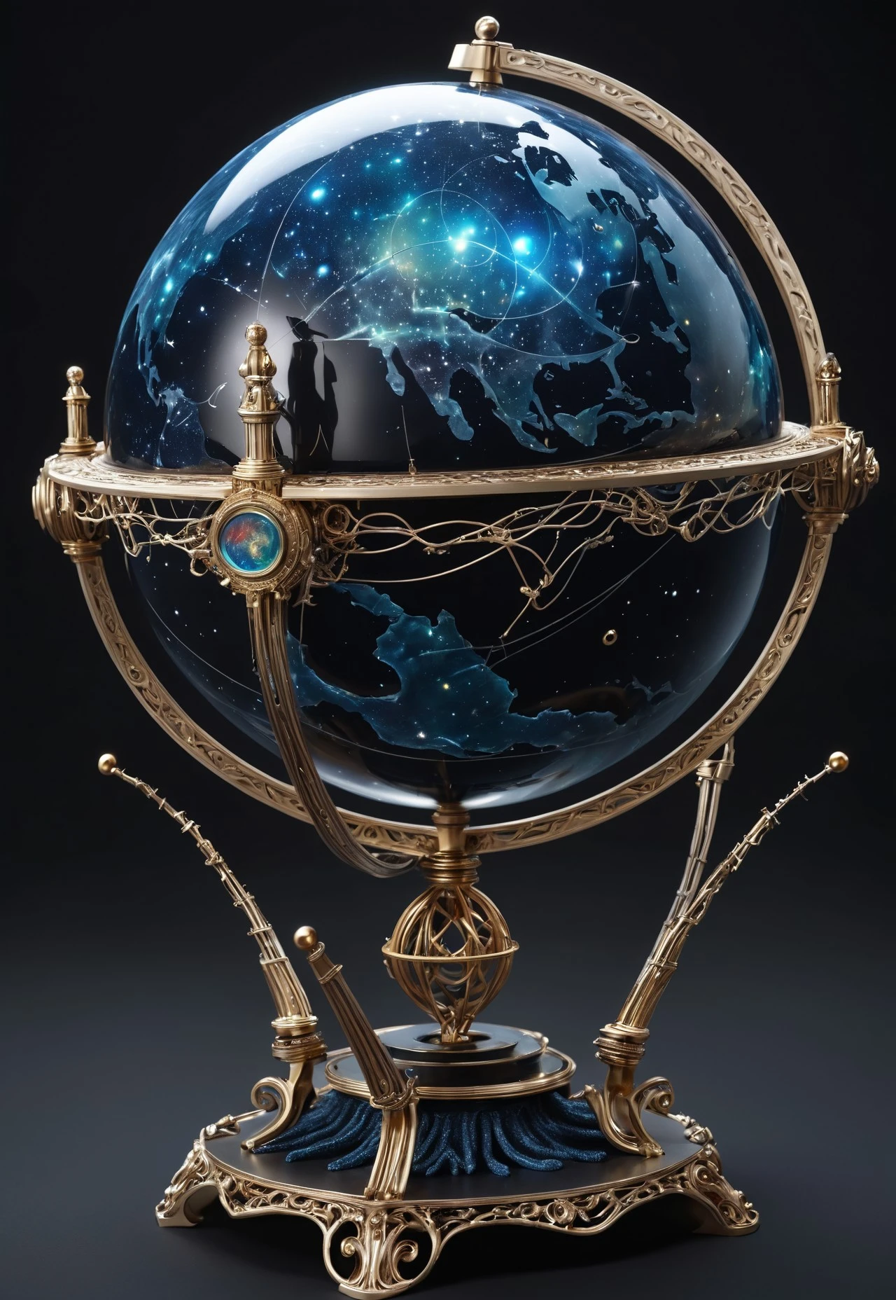 demiurge250, Exia Dark Matter, lightweight alloys, low-k dielectric, Ornate wires Oceanic fantasy Celestial globe