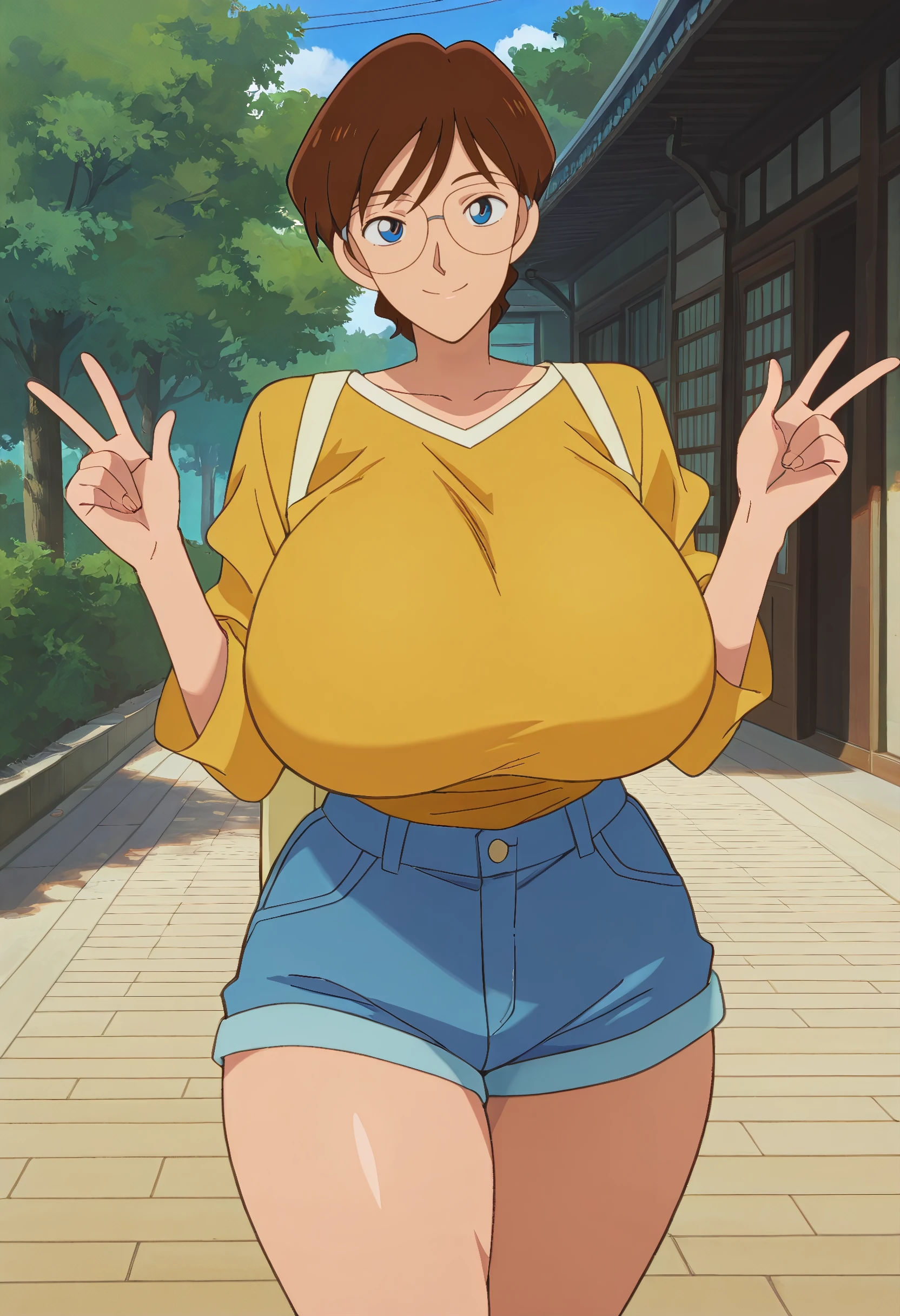 (Perfect body),highest quality,(8KP○rtrait),(anime screen cap)、NSFW、Sweat,((big breasts))、police hat、female police officer、(black hair),(bob cut)、dull bangs、yellow eyes,((thick thighs)),((big ass))、、(Navy Blue Leotard)、glare、blush、((narrow your eyes))、grit your teeth、adult w○ man、(((embarrassing)))、(In town)、((muscular))、fingerless gloves、both armpits、hands behind head、(thick waist)、M-shaped spread legs、black boots、Leather belt at waist