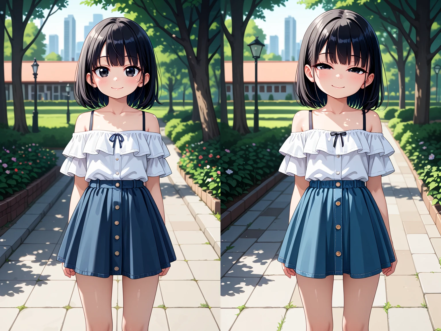masterpiece, best quality, amazing quality, very aesthetic, absurdres,
cute round face, slender, detailed eyes, detailed hair, kawaii,
1girl, solo, solo focus, (mature:0.5),
over-the-shoulder look,
best shadow, an extremely delicate and beautiful, gleaming skin, cowboy shot,
in forest, park, garden, cityscape, blurry background, scenery, photo,
standing, model pose, smile,
street fasion, casual fashion, harajuku fashion, wearing skirt,
black hair, black eyes
<lora:hotarueye_xl_hosome2_v30:1>